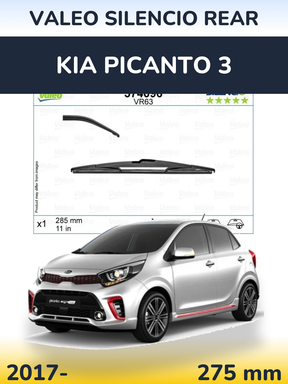 Torkarblad Valeo Silencio Rear för KIA Picanto 3