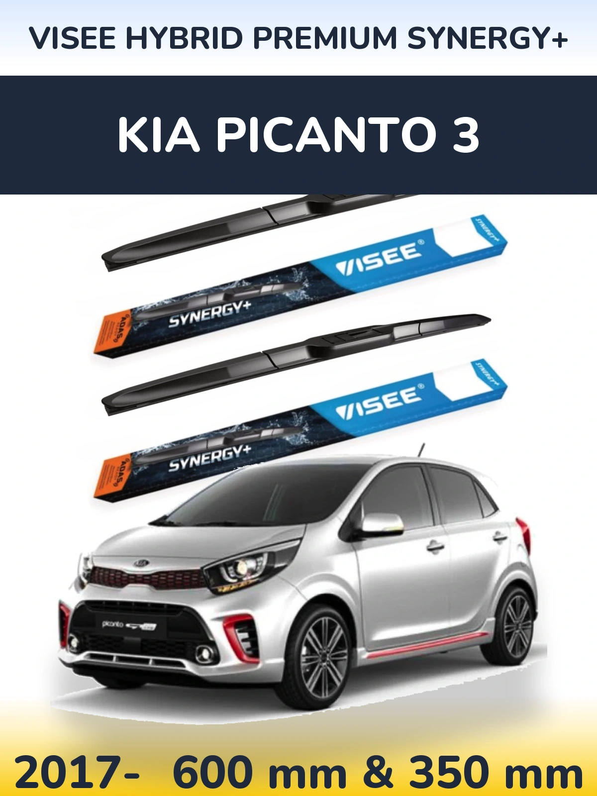 Torkarblad VISEE HYBRID PREMIUM SYNERGY+ för KIA Picanto 3