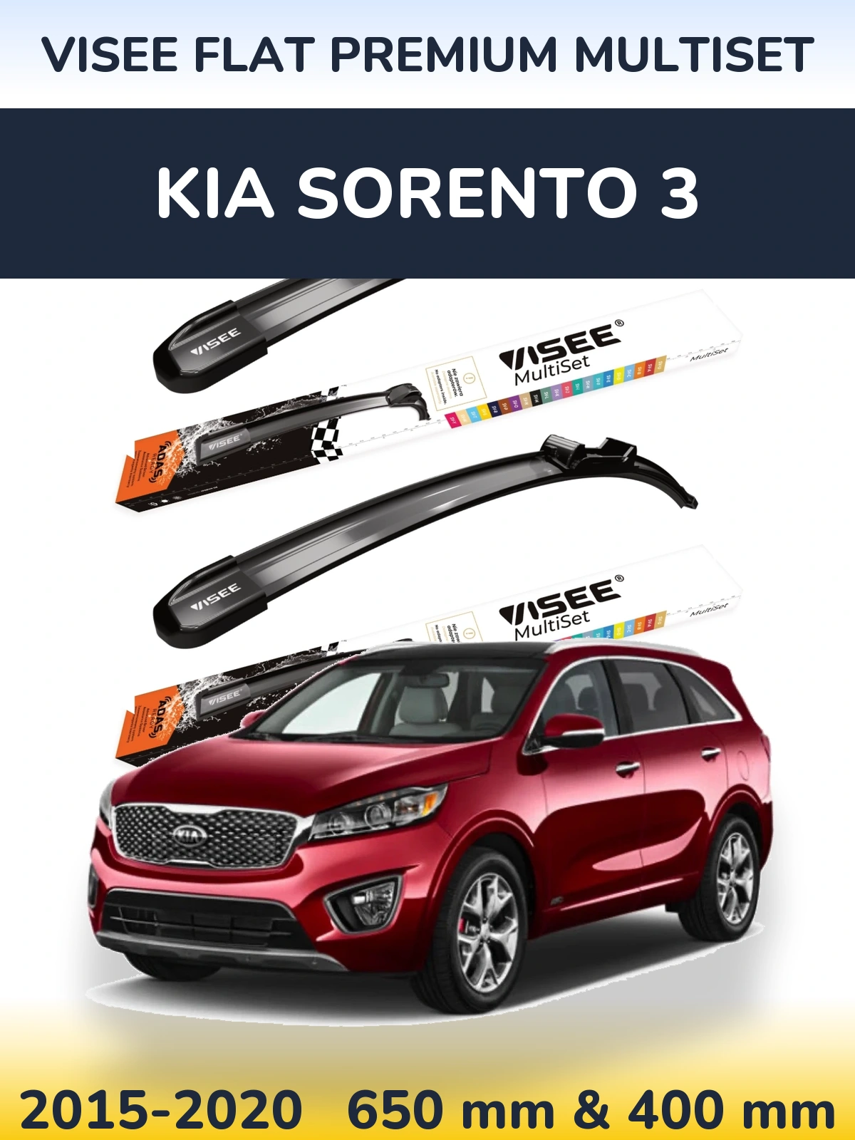 Torkarblad VISEE FLAT PREMIUM MultiSet för KIA Sorento 3