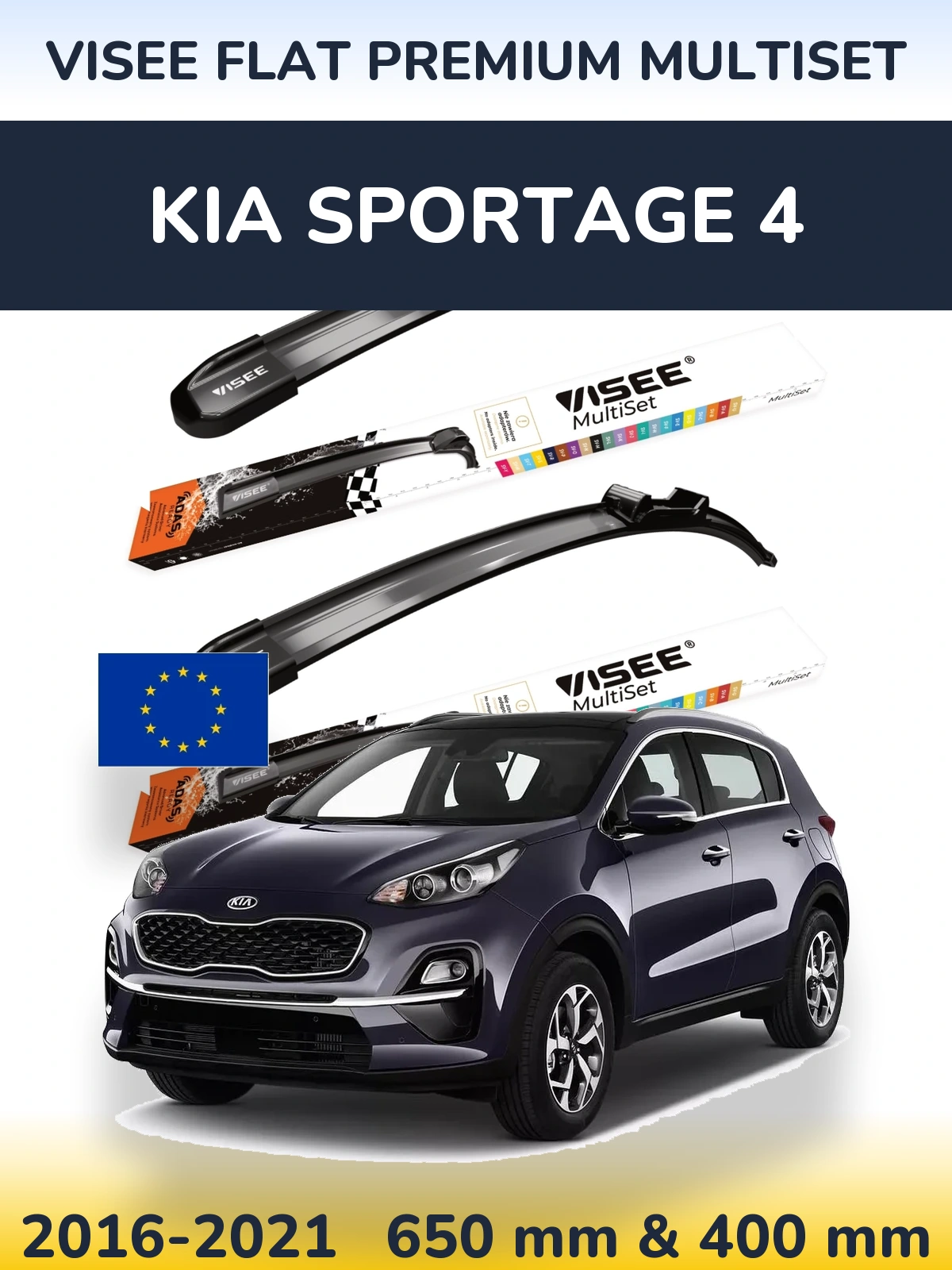 Torkarblad VISEE FLAT PREMIUM MultiSet för KIA Sportage 4