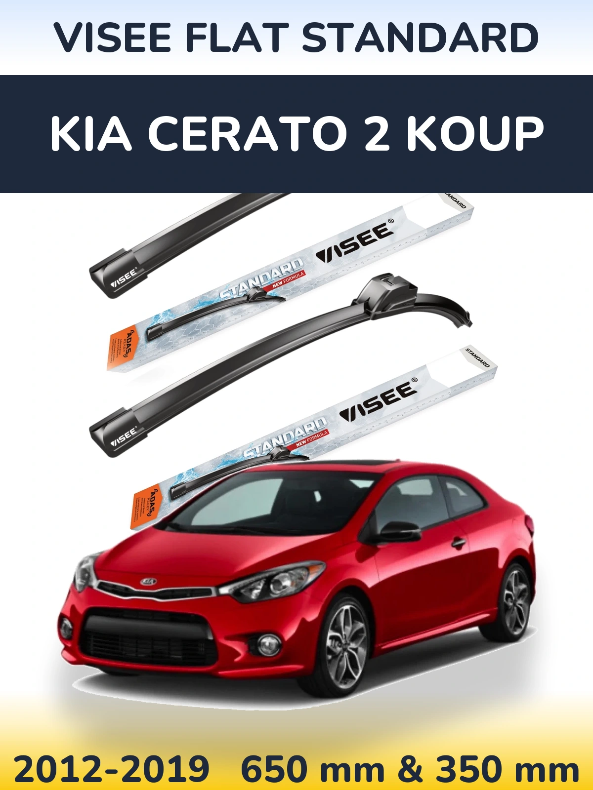 Torkarblad VISEE FLAT STANDARD för KIA Cerato 2 Koup