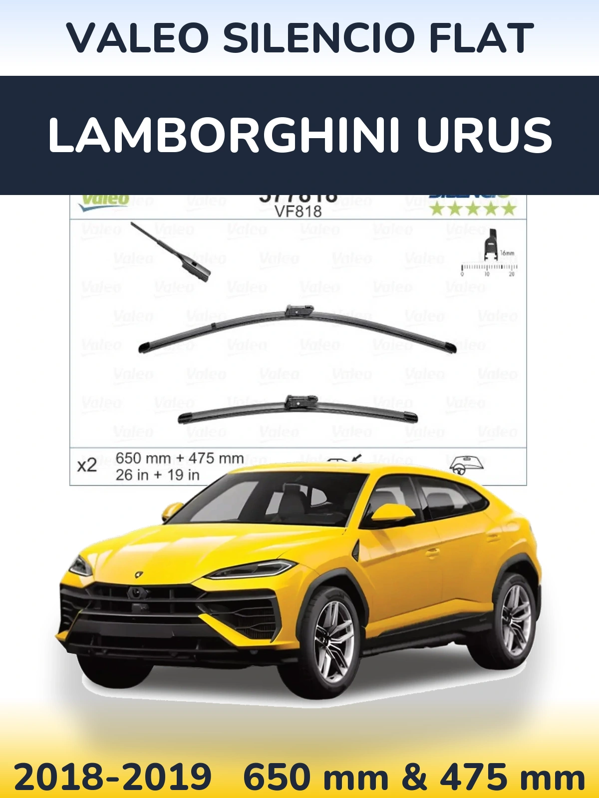 Torkarblad Valeo Silencio Flat för Lamborghini Urus