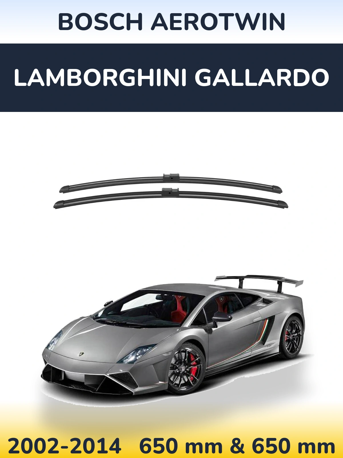 Комплект передніх щіток BOSCH AeroTwin 650 & 650 мм для Lamborghini Gallardo 2002-2014