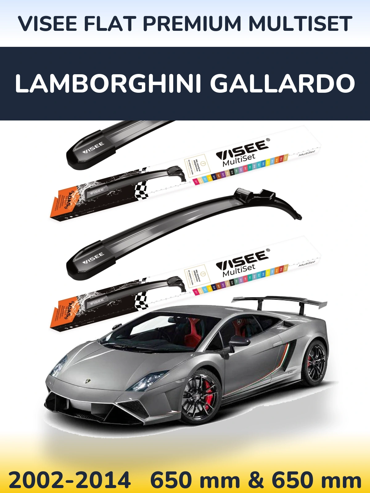 Torkarblad VISEE FLAT PREMIUM MultiSet för Lamborghini Gallardo