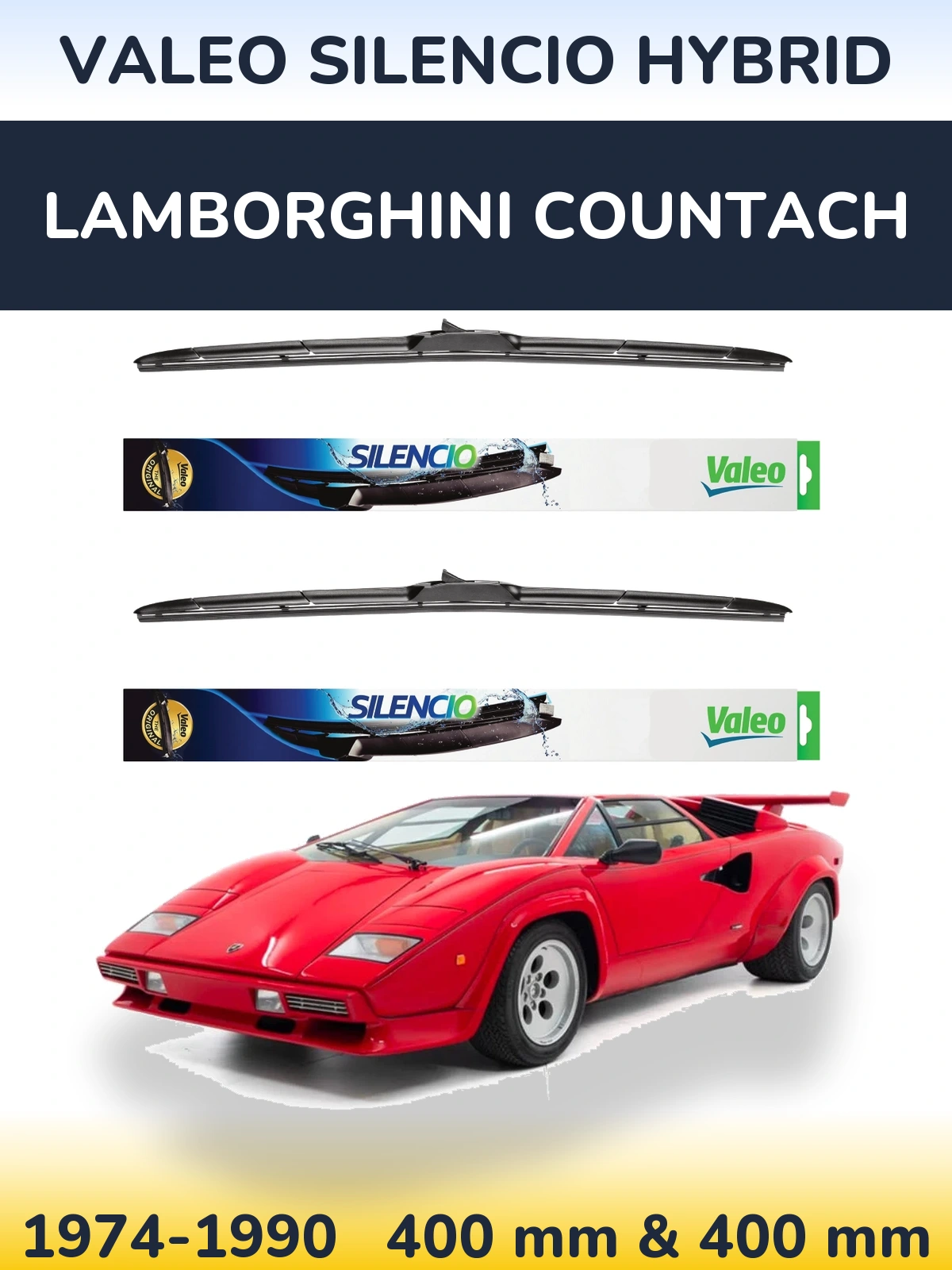 Torkarblad Valeo Silencio Hybrid för Lamborghini Countach