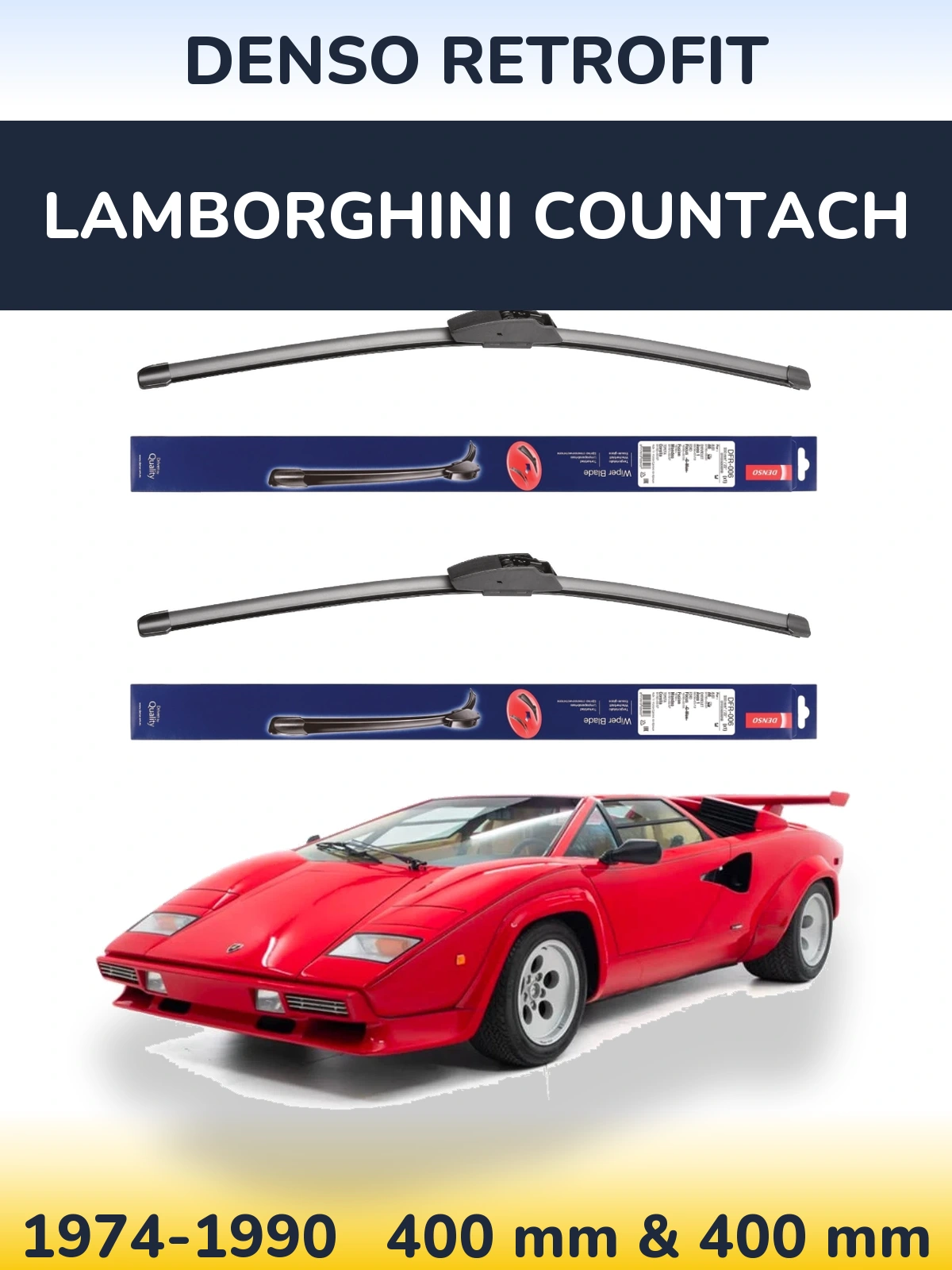 Torkarblad Denso Retrofit för Lamborghini Countach