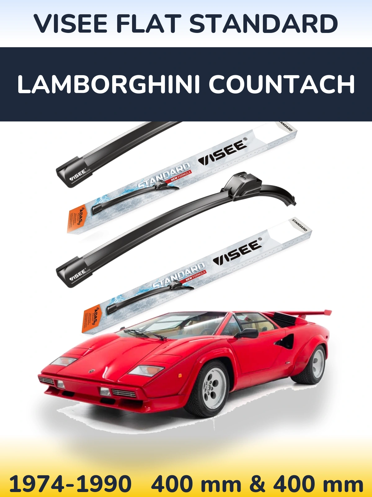 Torkarblad VISEE FLAT STANDARD för Lamborghini Countach