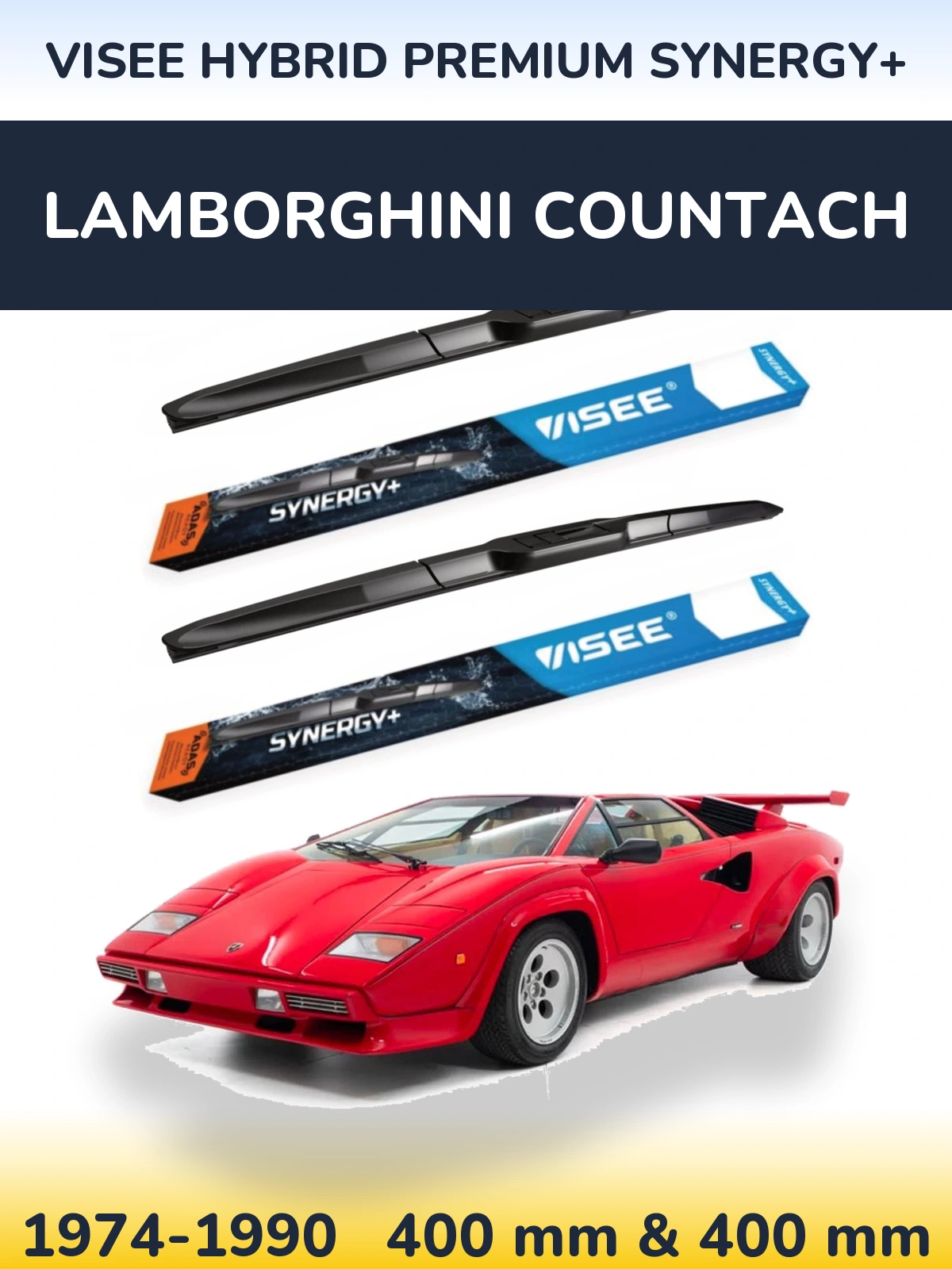 Torkarblad VISEE HYBRID PREMIUM SYNERGY+ för Lamborghini Countach
