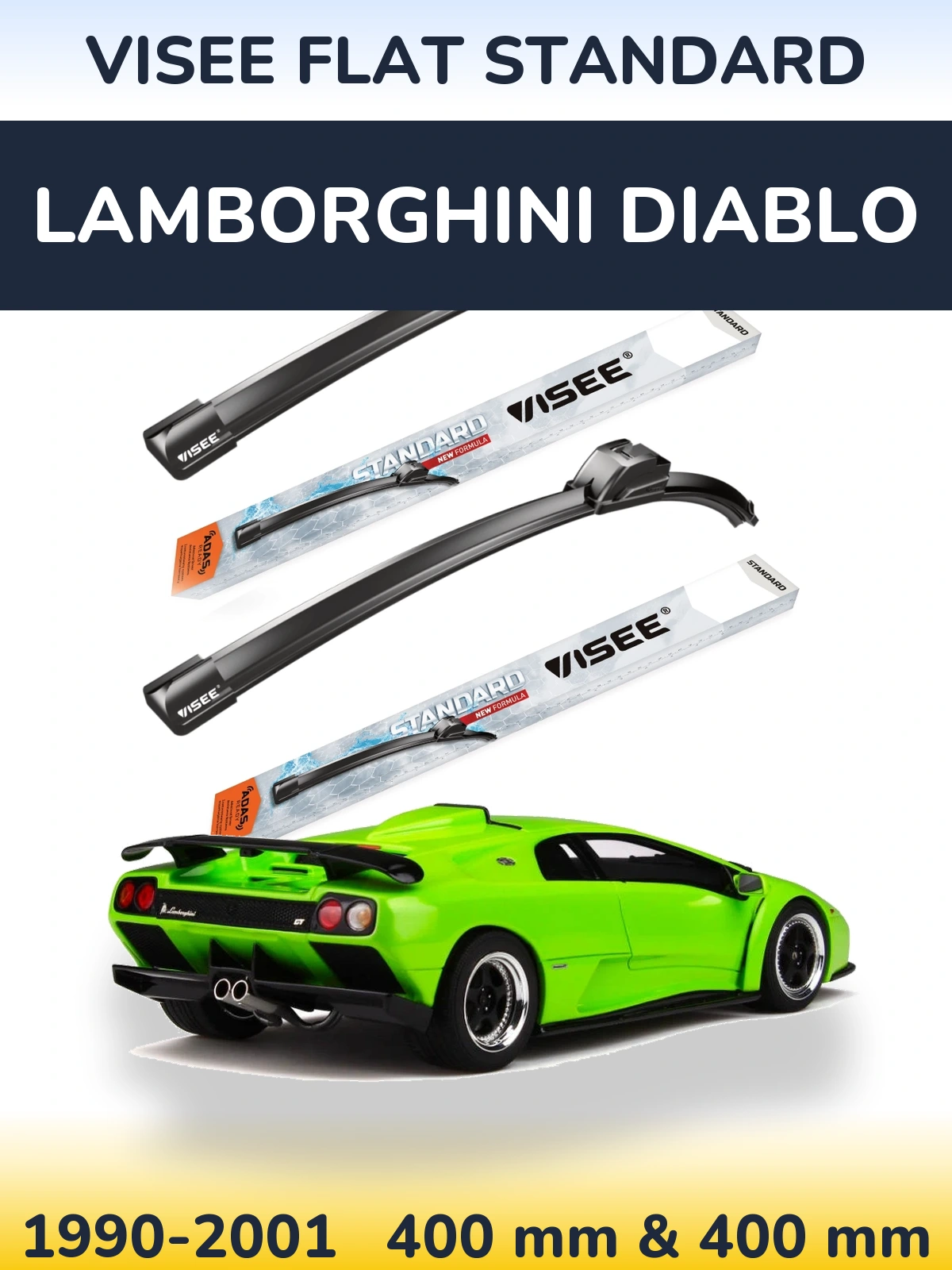 Torkarblad VISEE FLAT STANDARD för Lamborghini Diablo