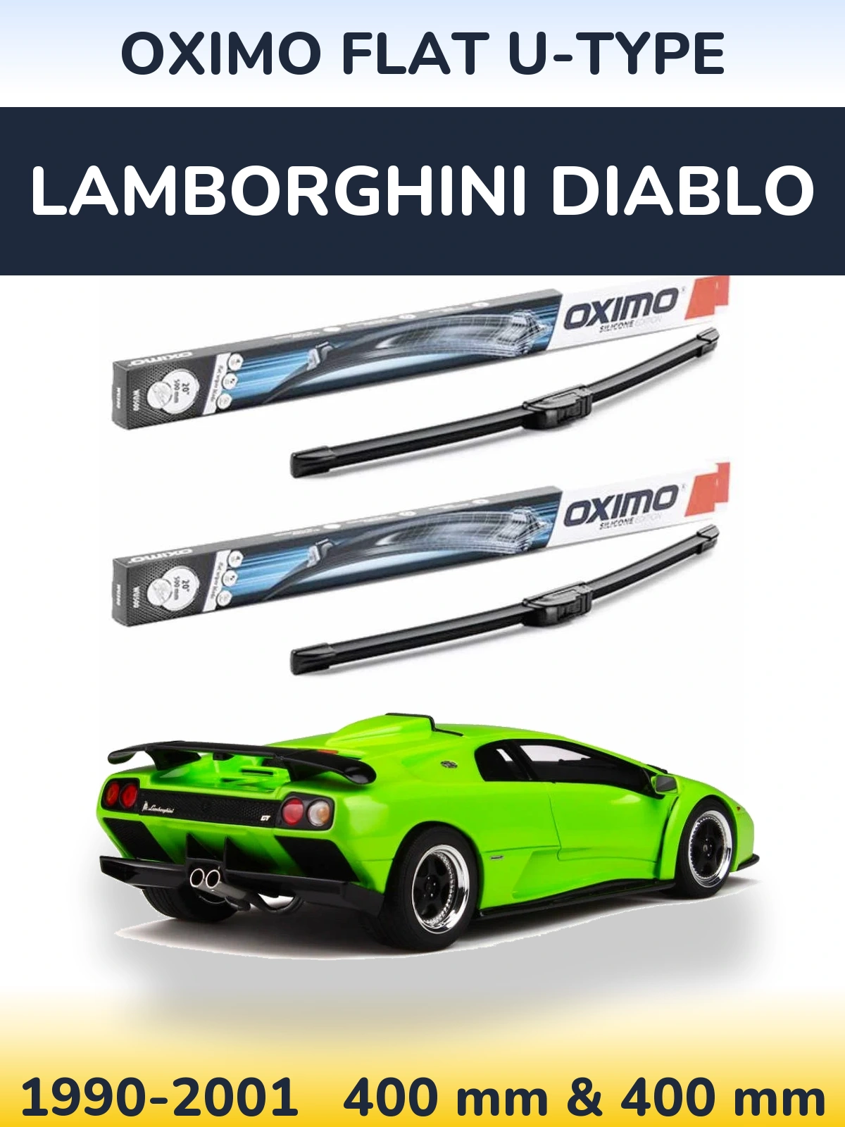 Torkarblad Oximo Flat U-type för Lamborghini Diablo