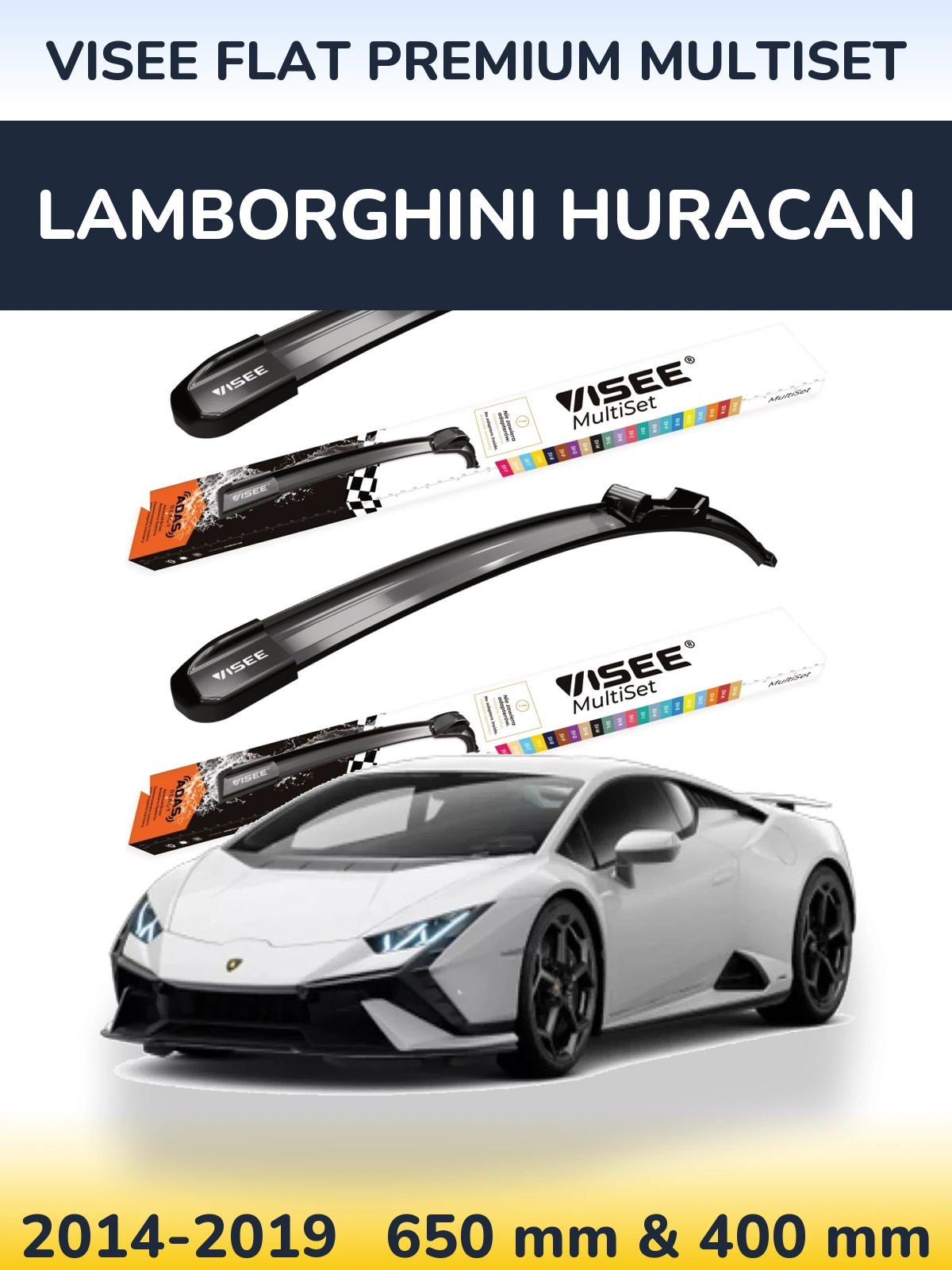 Torkarblad VISEE FLAT PREMIUM MultiSet för Lamborghini Huracan