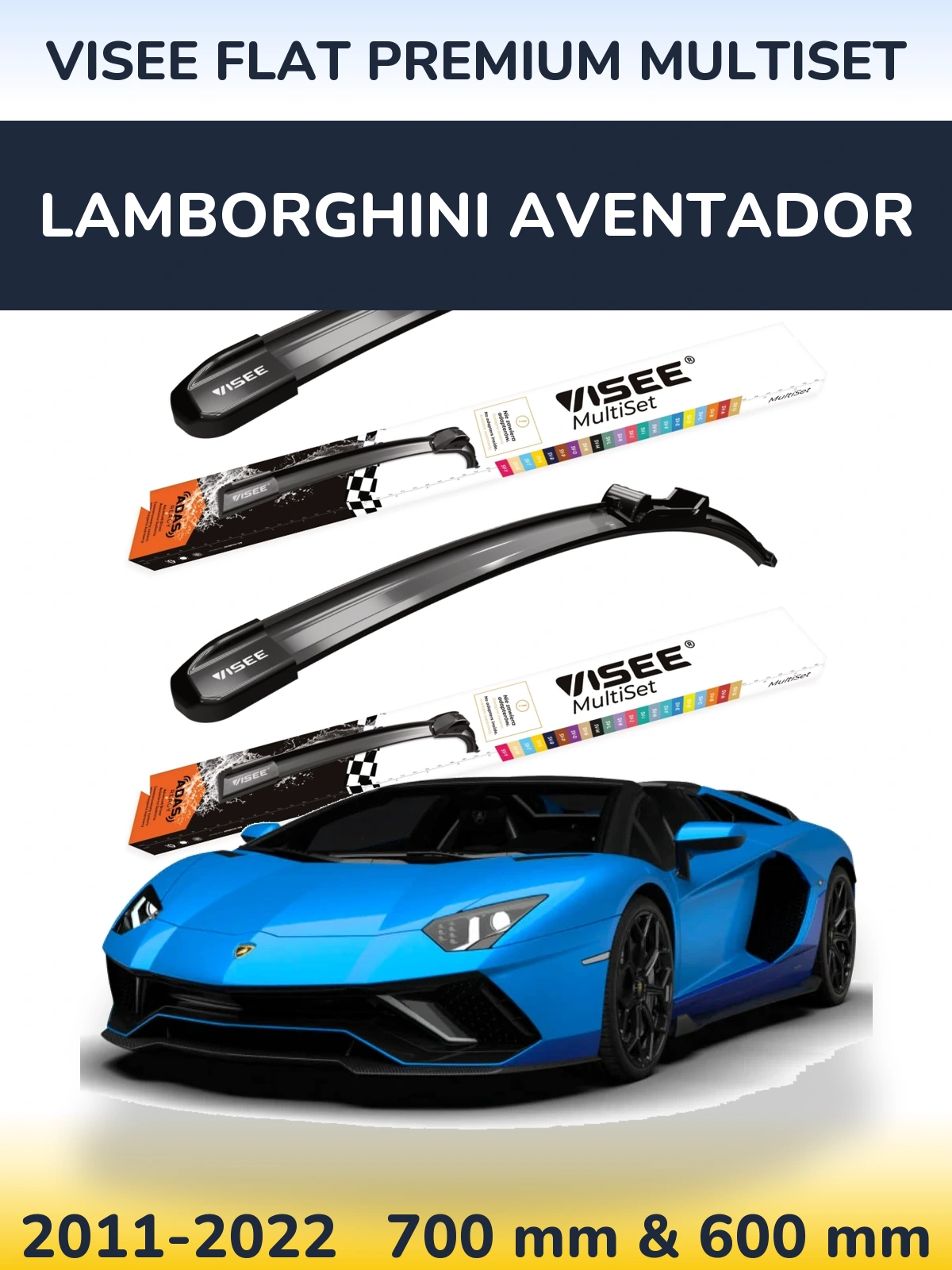Torkarblad VISEE FLAT PREMIUM MultiSet för Lamborghini Aventador