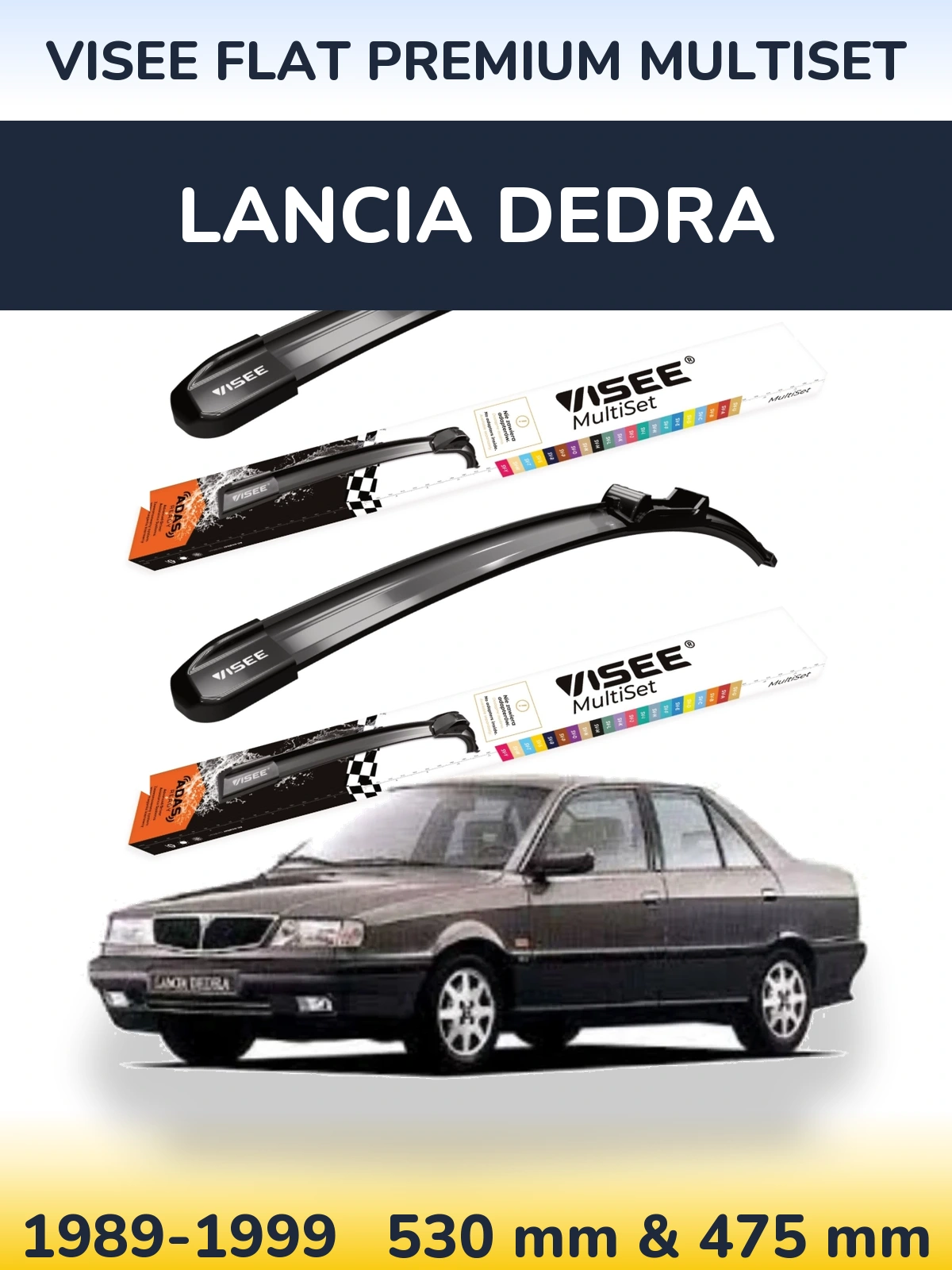 Torkarblad VISEE FLAT PREMIUM MultiSet för Lancia Dedra
