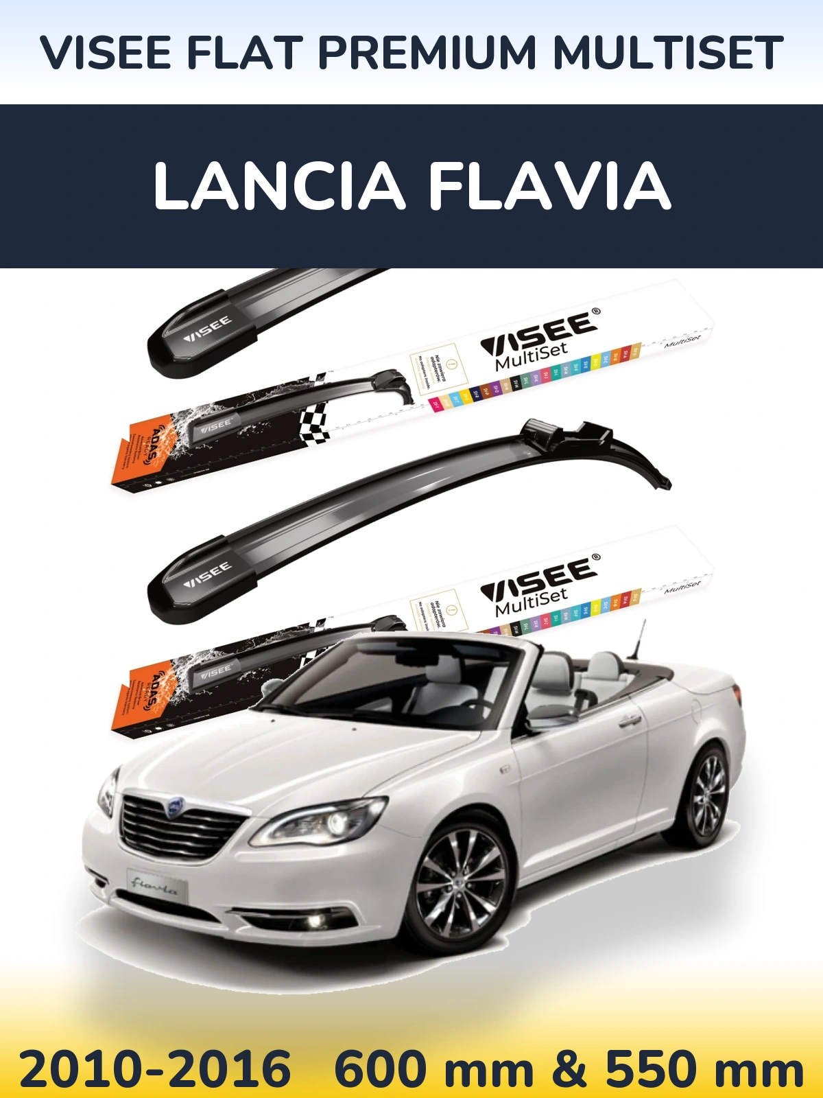 Torkarblad VISEE FLAT PREMIUM MultiSet för Lancia Flavia