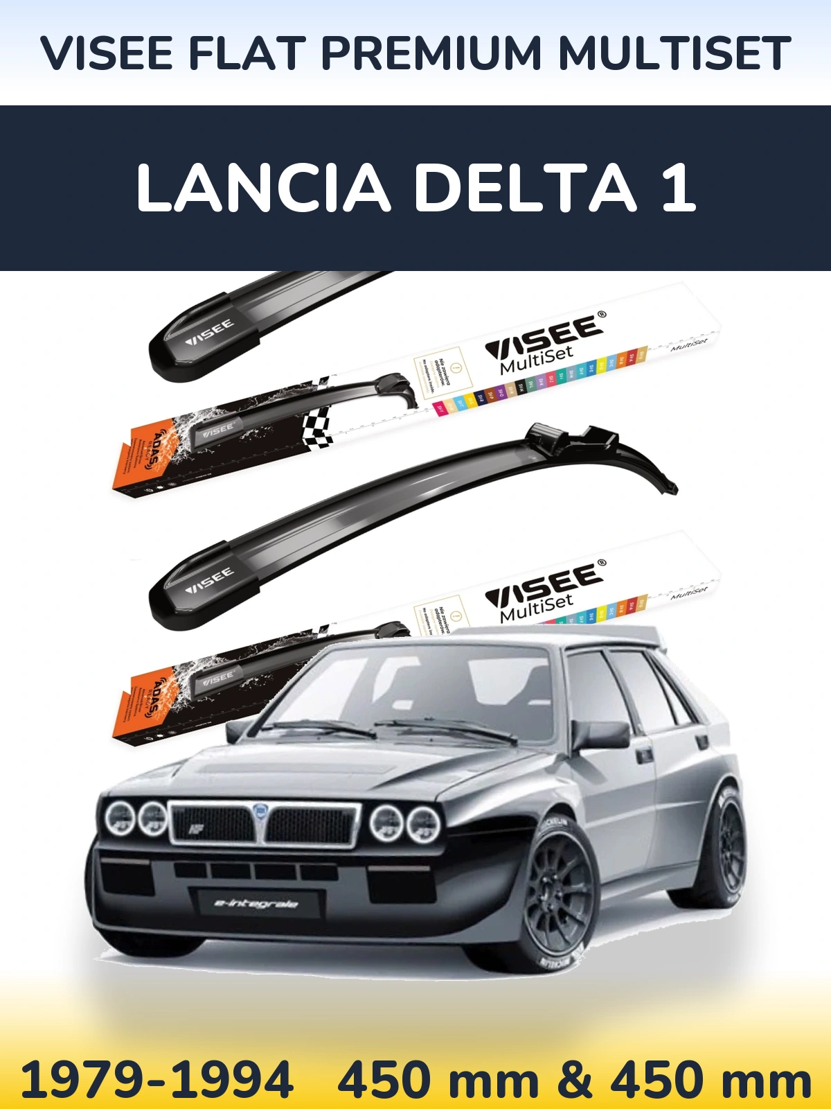 Torkarblad VISEE FLAT PREMIUM MultiSet för Lancia Delta 1