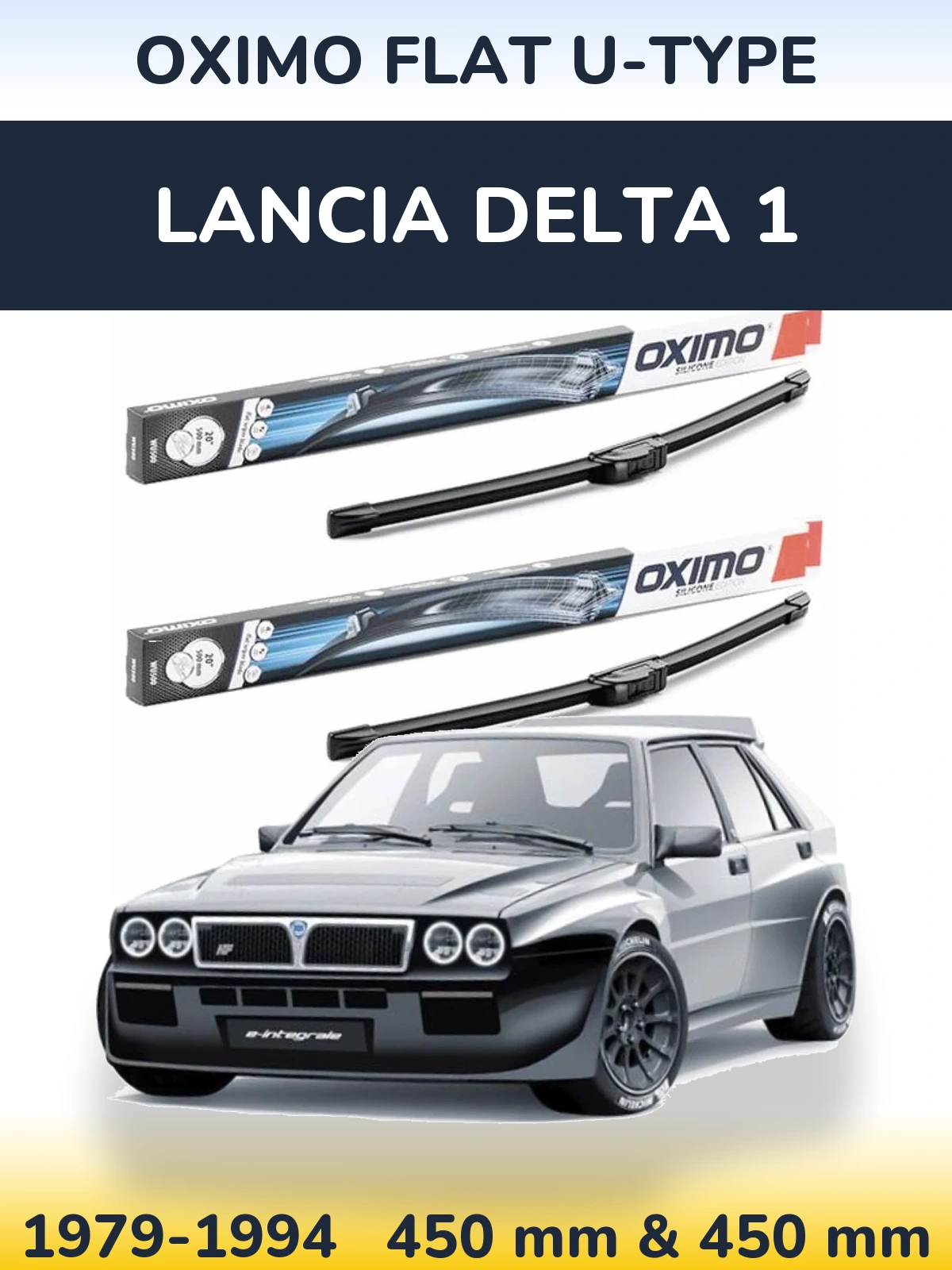Torkarblad Oximo Flat U-type för Lancia Delta 1