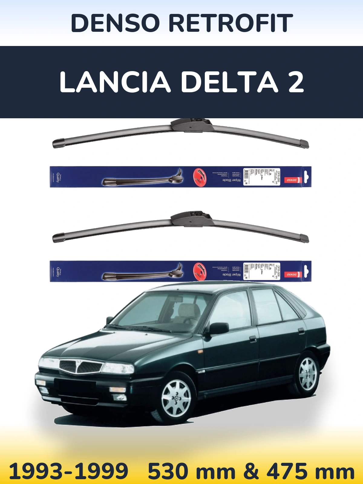 Torkarblad Denso Retrofit för Lancia Delta 2