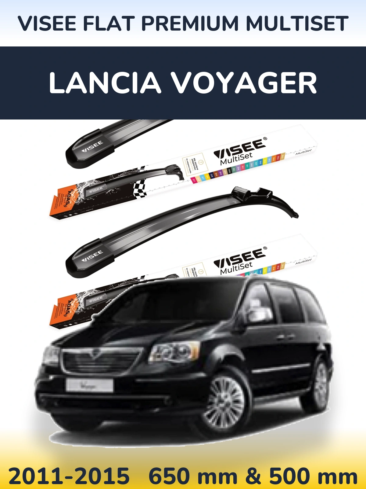 Torkarblad VISEE FLAT PREMIUM MultiSet för Lancia Voyager