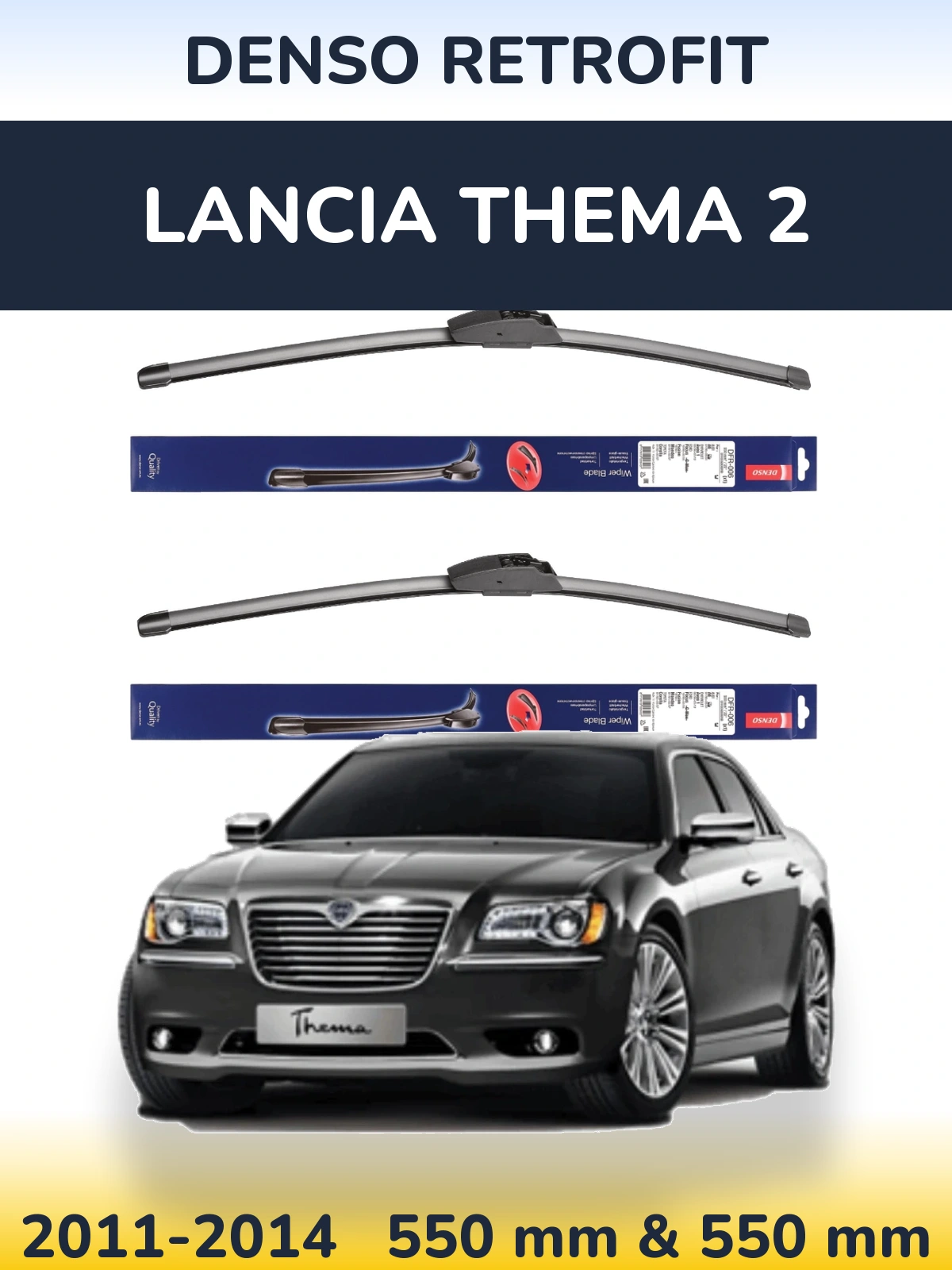Комплект передніх щіток Denso Retrofit 550 & 550 мм для Lancia Thema 2 2011-2014