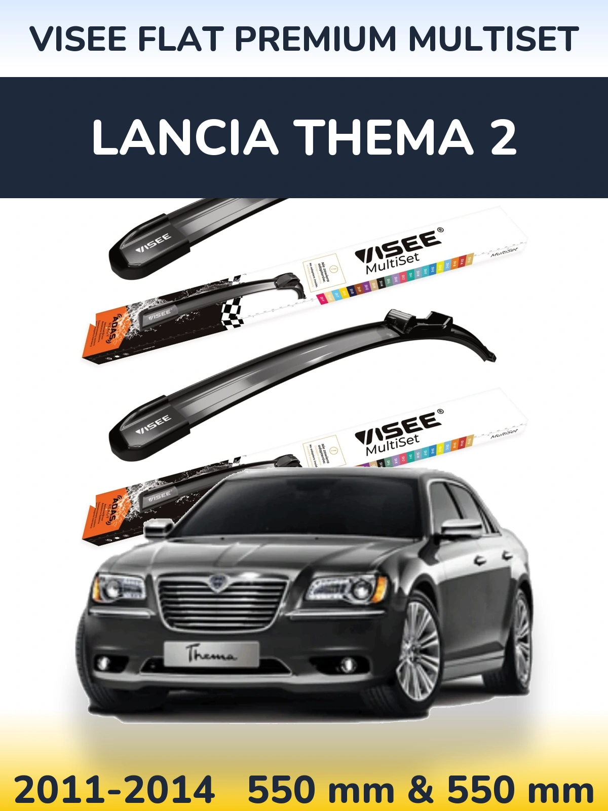 Torkarblad VISEE FLAT PREMIUM MultiSet för Lancia Thema 2