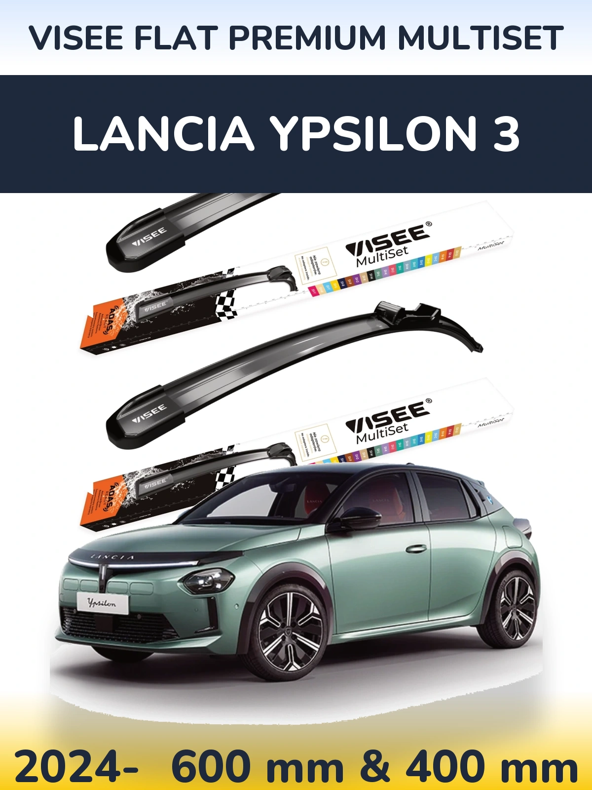 Torkarblad VISEE FLAT PREMIUM MultiSet för Lancia Ypsilon 3