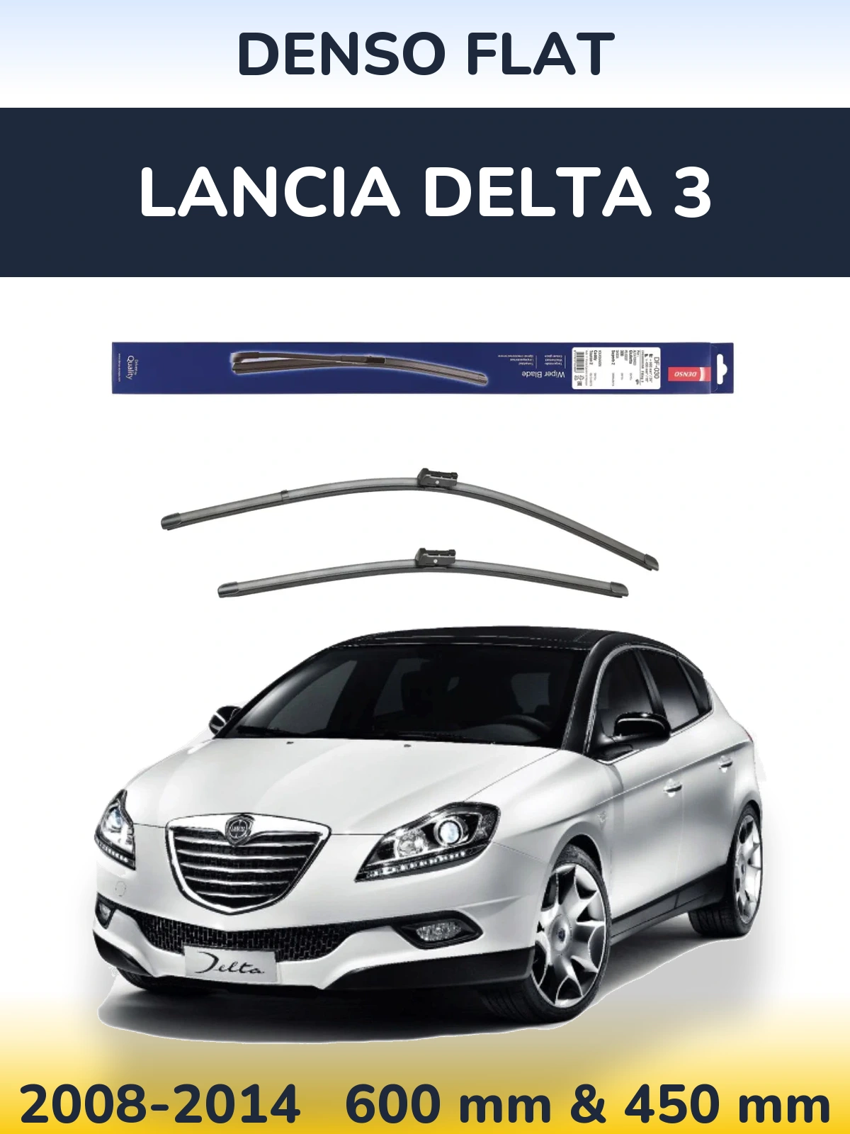 Torkarblad Denso Flat för Lancia Delta 3