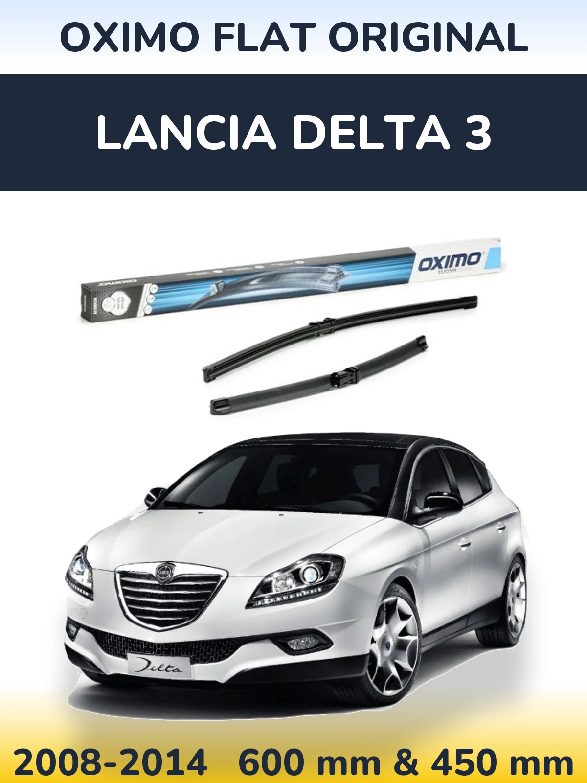 Комплект передних дворников Oximo Flat Original 600 & 450 мм для Lancia Delta 3 2008-2014