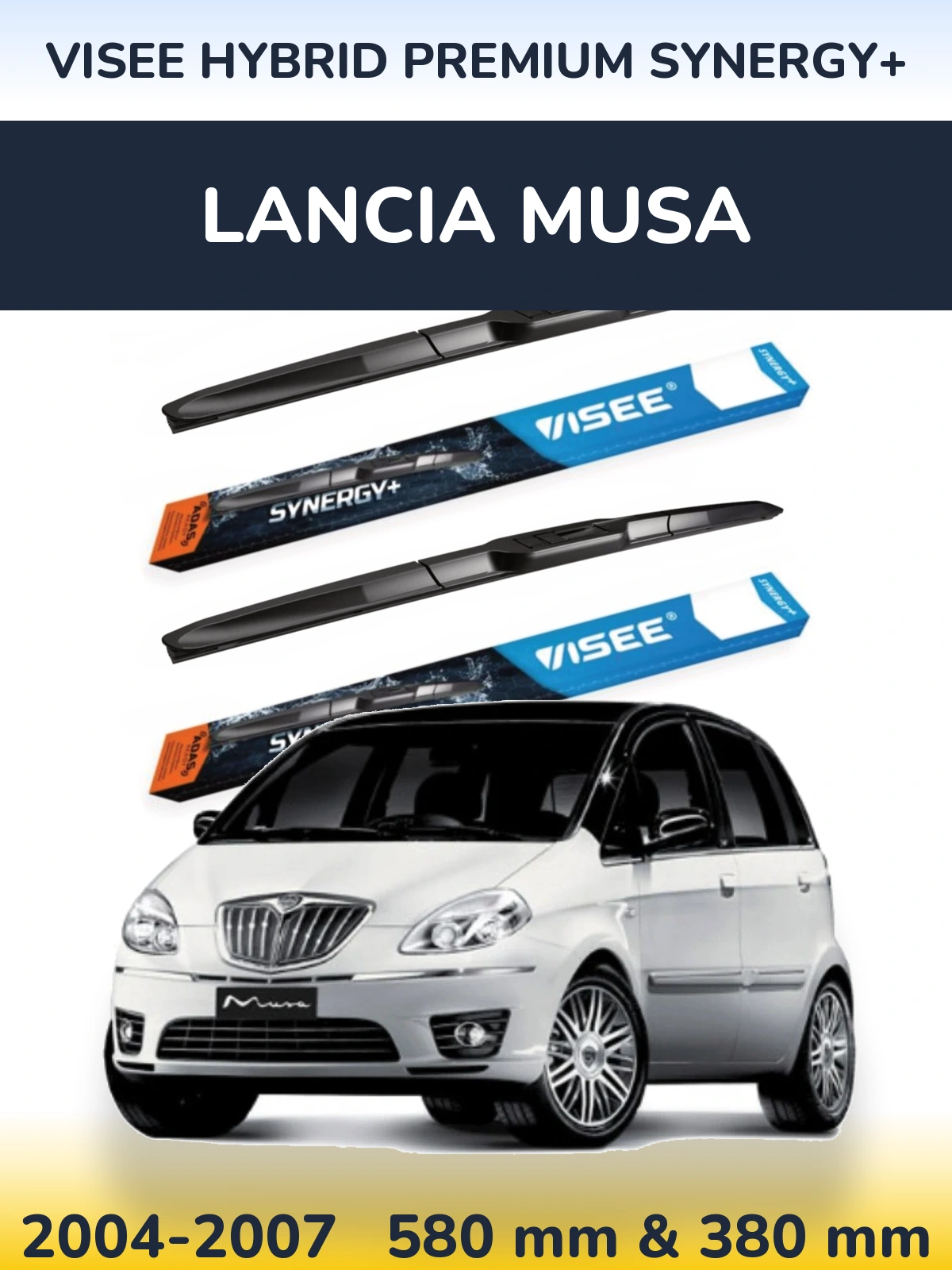 Torkarblad VISEE HYBRID PREMIUM SYNERGY+ för Lancia Musa