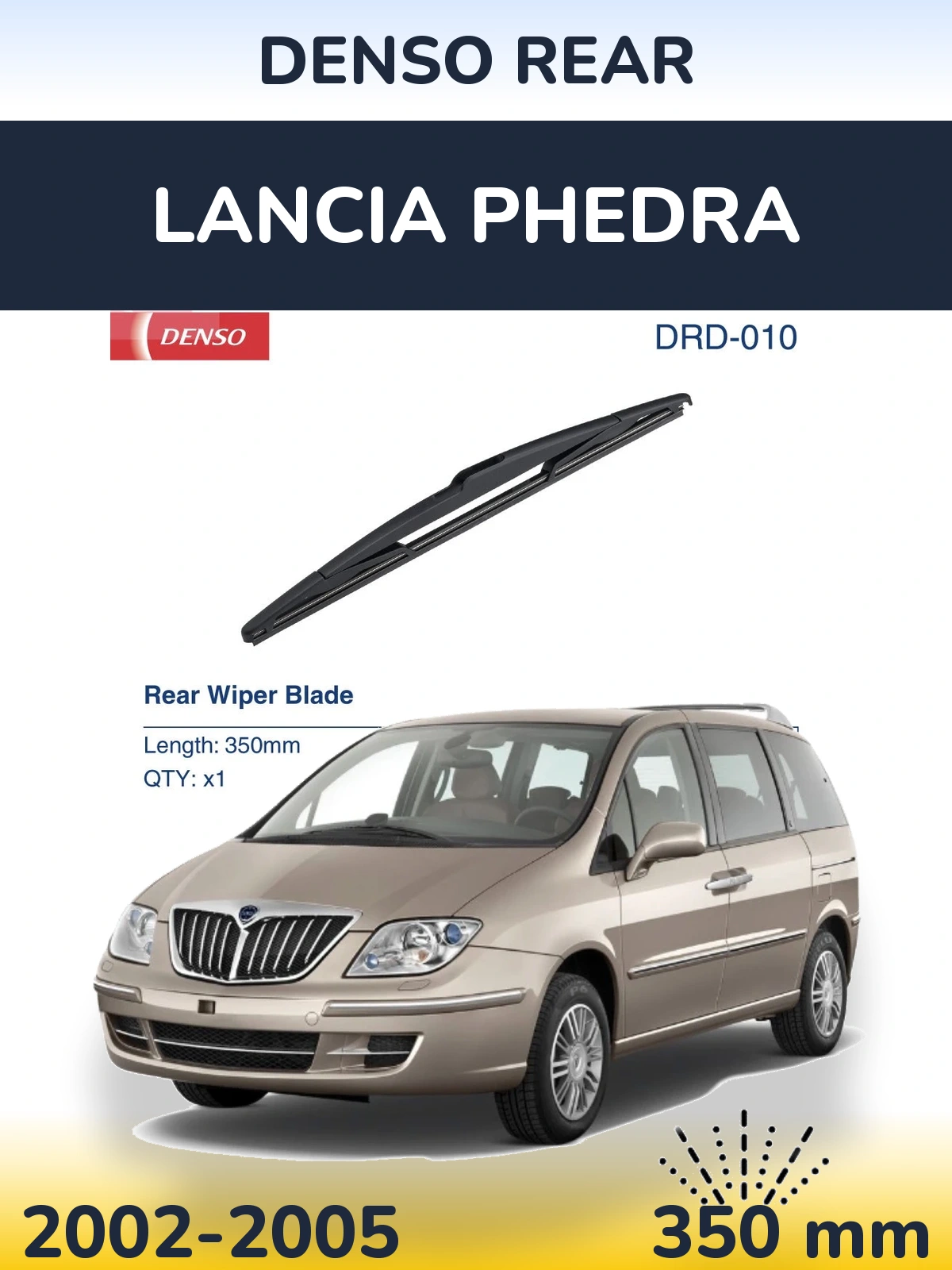 Torkarblad Denso Rear för Lancia Phedra