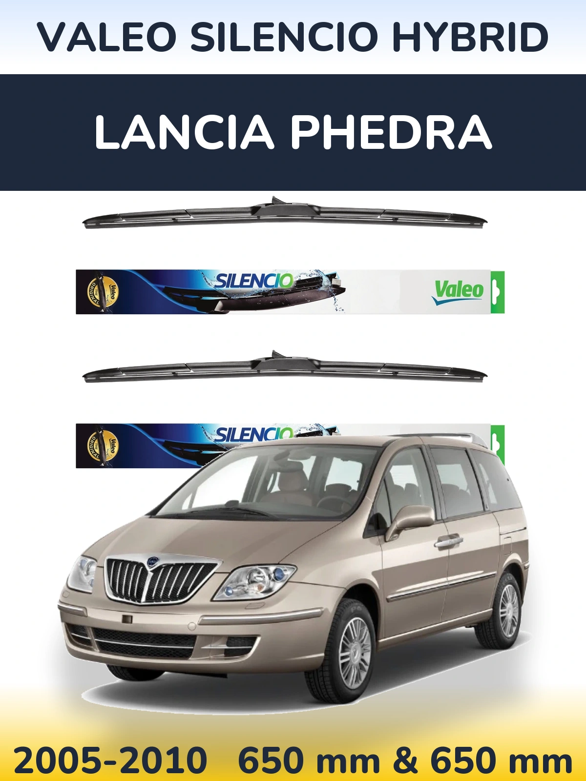 Torkarblad Valeo Silencio Hybrid för Lancia Phedra