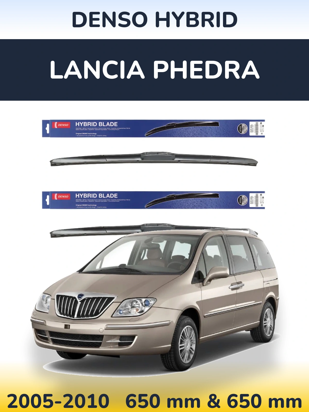 Torkarblad Denso Hybrid för Lancia Phedra