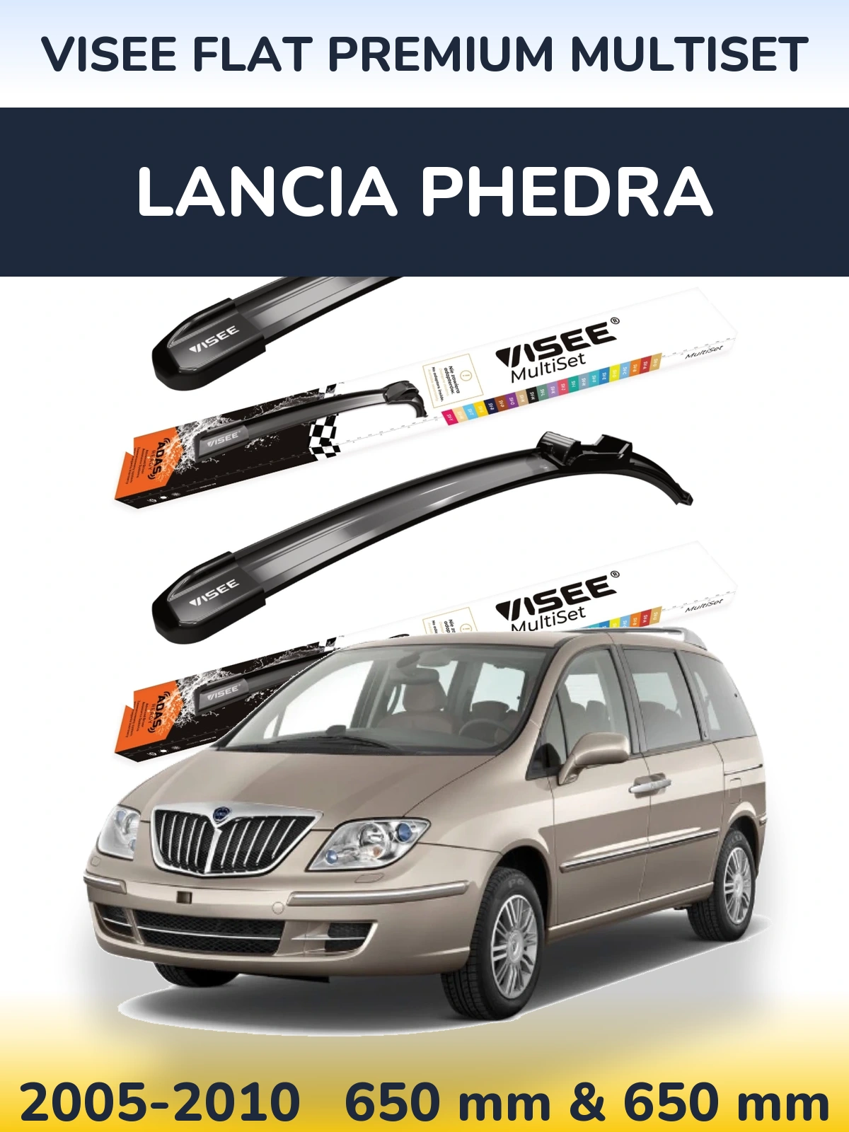 Torkarblad VISEE FLAT PREMIUM MultiSet för Lancia Phedra