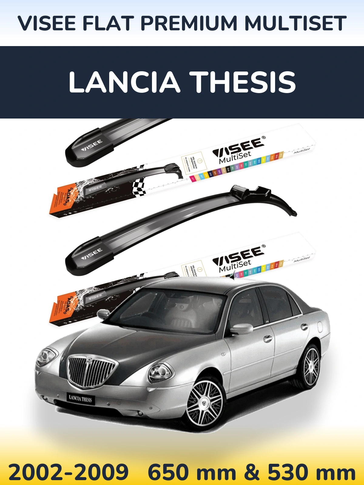 Torkarblad VISEE FLAT PREMIUM MultiSet för Lancia Thesis