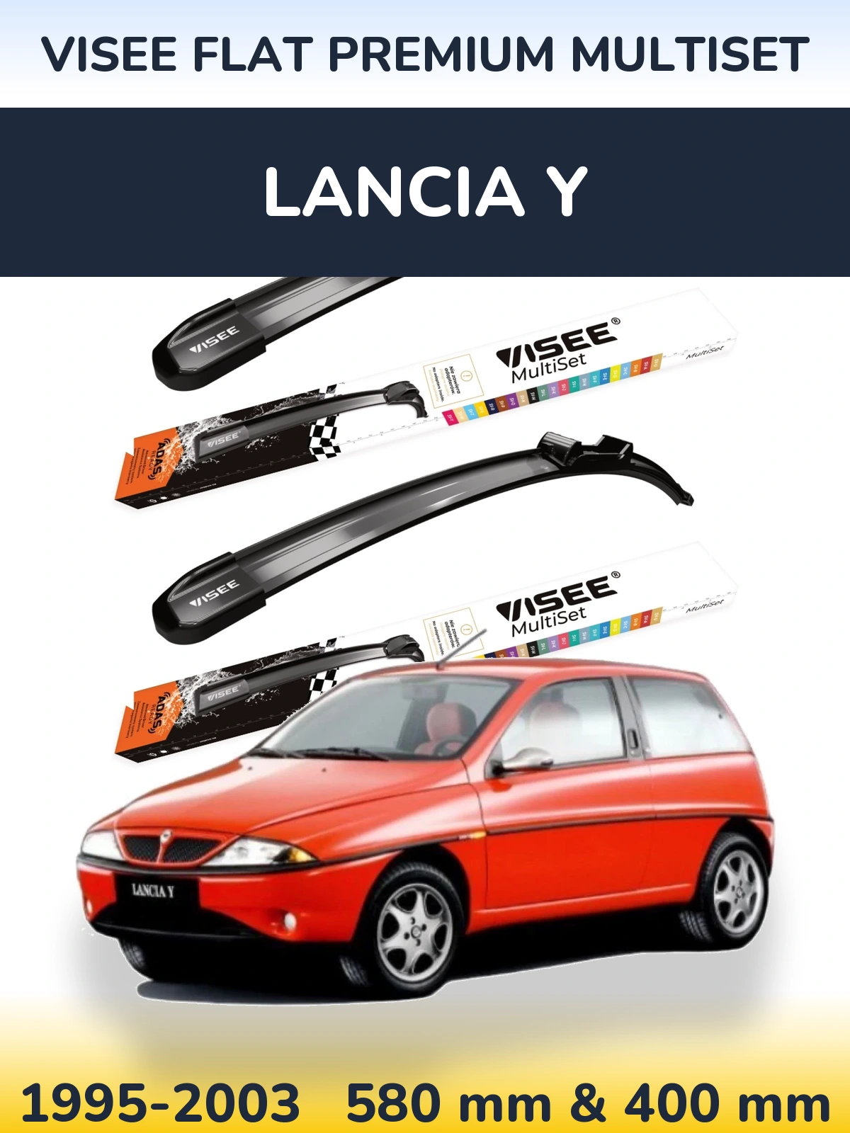 Torkarblad VISEE FLAT PREMIUM MultiSet för Lancia Y