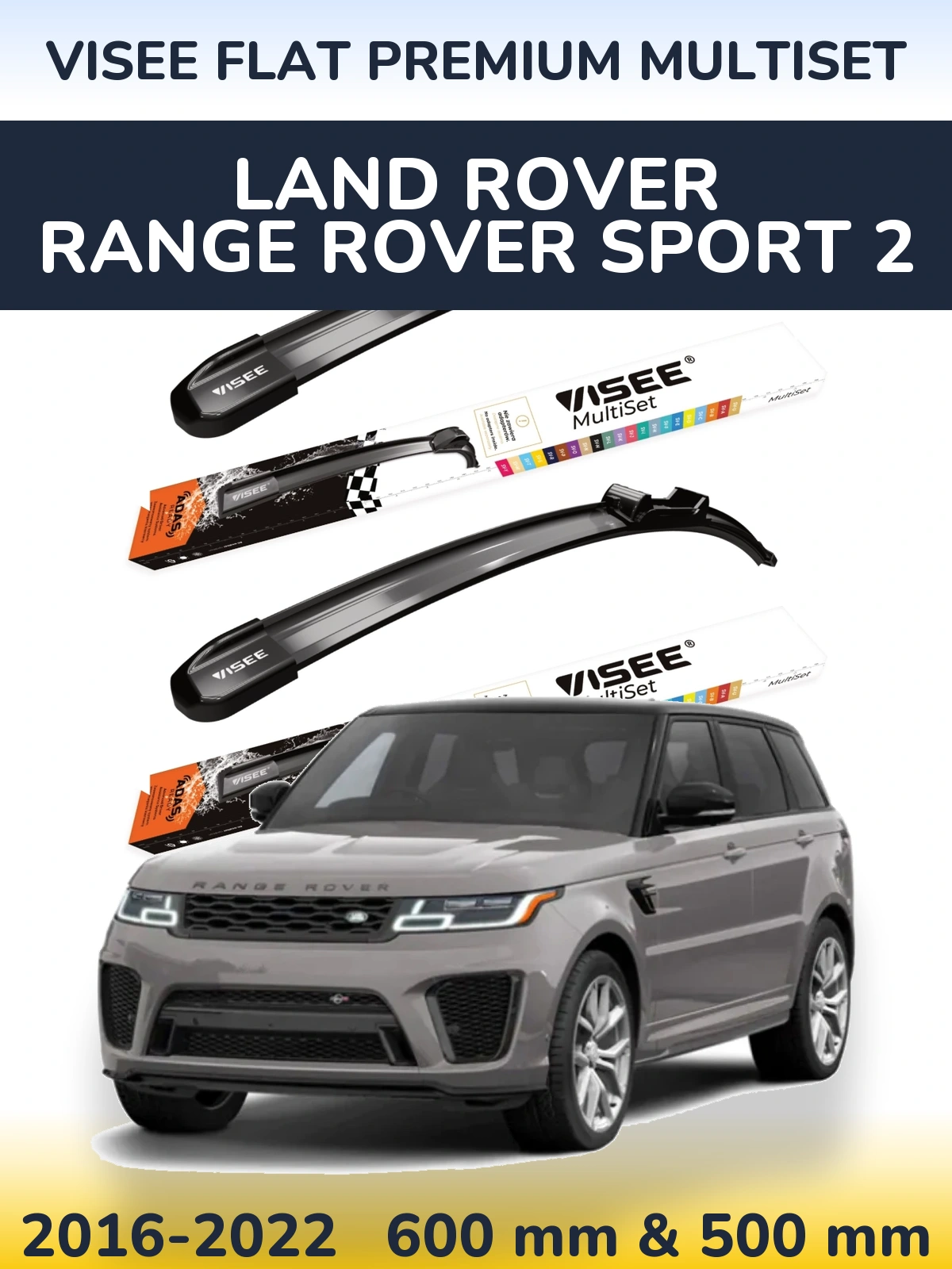Torkarblad VISEE FLAT PREMIUM MultiSet för Land Rover Range Rover Sport 2