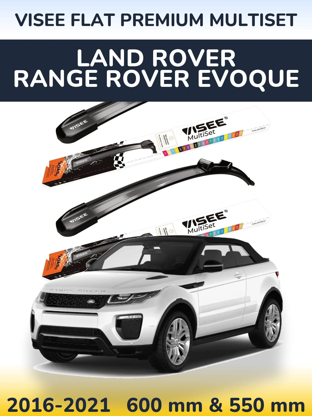 Torkarblad VISEE FLAT PREMIUM MultiSet för Land Rover Range Rover  Evoque