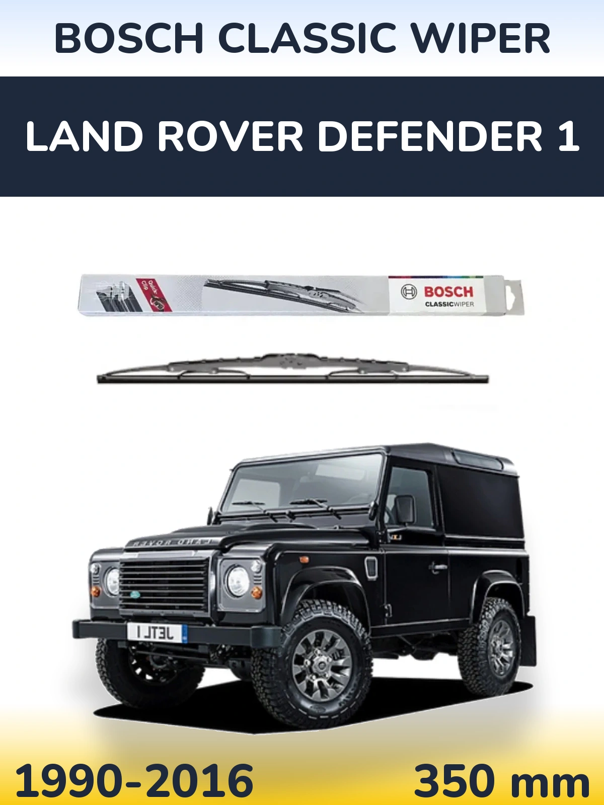 Rear wiper blade BOSCH Classic Wiper 340 mm for Land Rover Defender 1 1990-2016