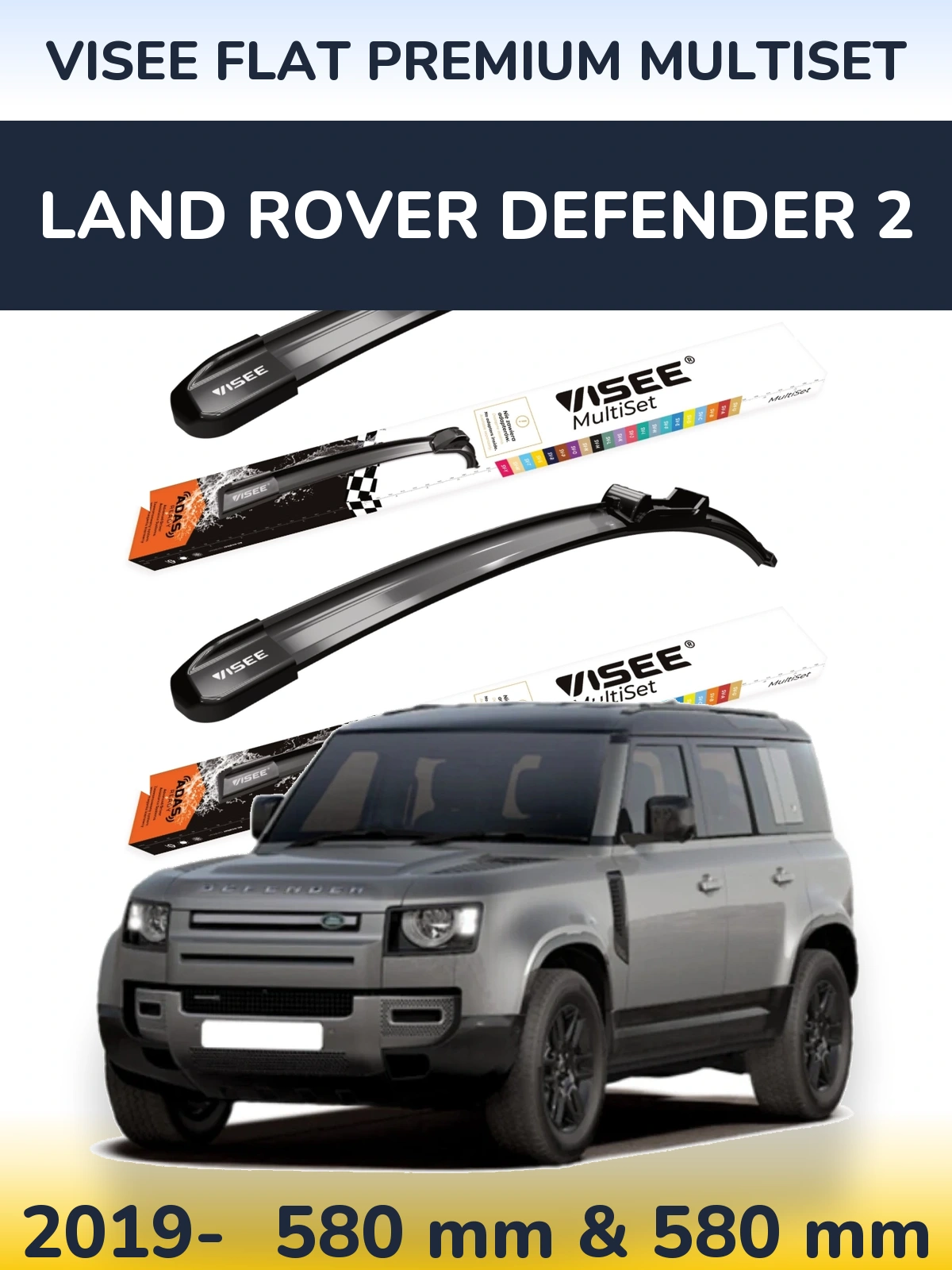 Torkarblad VISEE FLAT PREMIUM MultiSet för Land Rover Defender 2