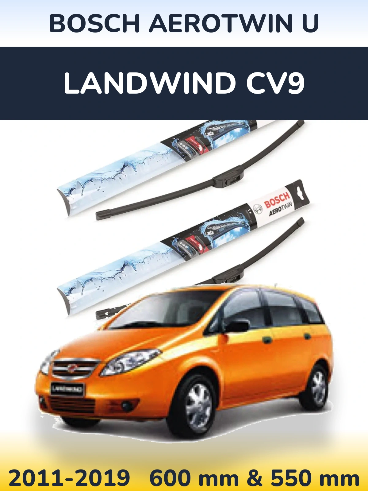 Torkarblad BOSCH AeroTwin U för Landwind CV9