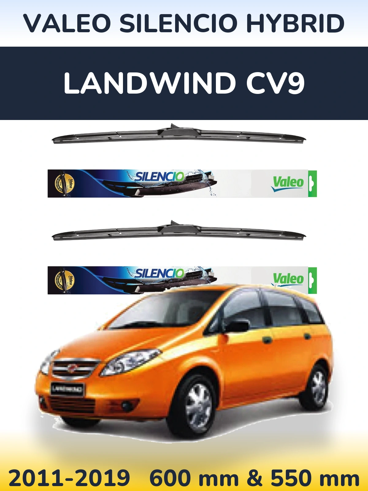 Torkarblad Valeo Silencio Hybrid för Landwind CV9