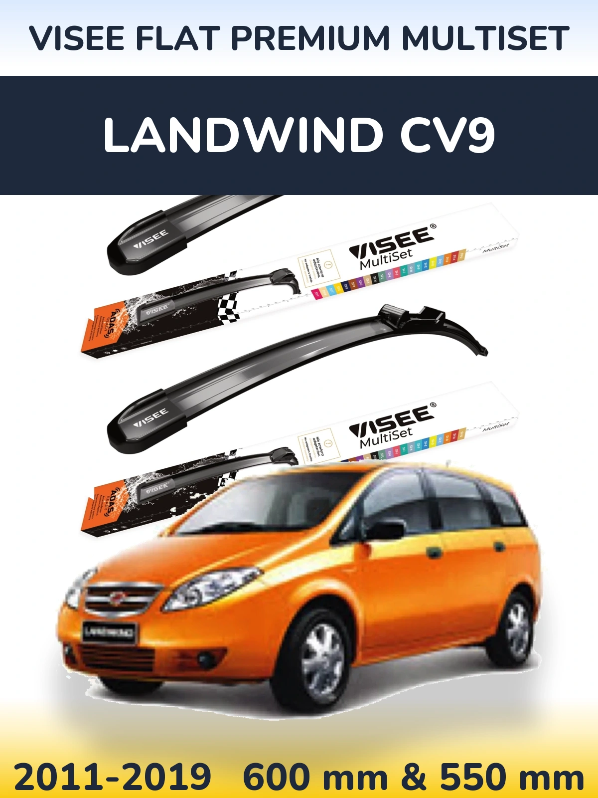 Torkarblad VISEE FLAT PREMIUM MultiSet för Landwind CV9