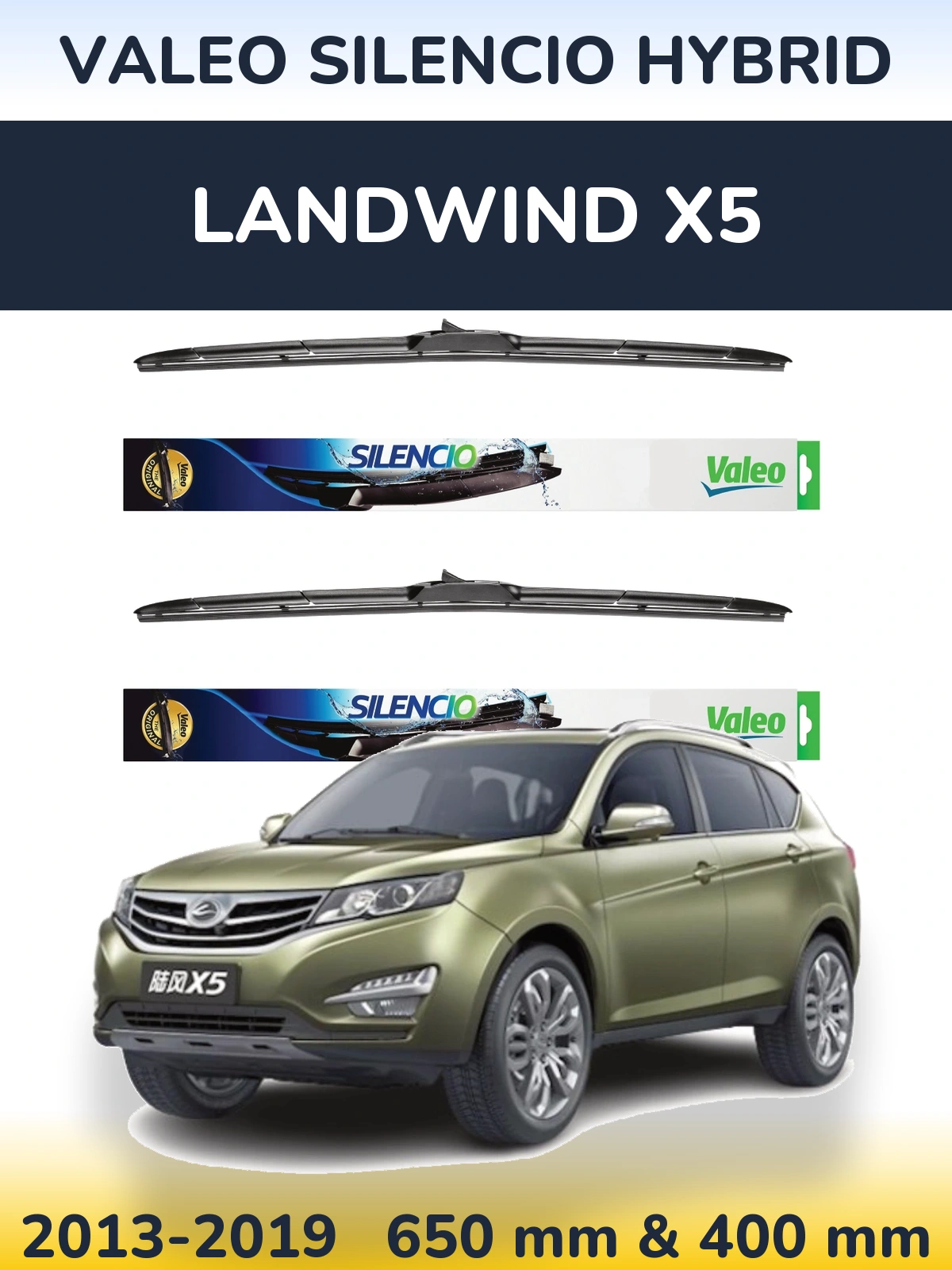 Torkarblad Valeo Silencio Hybrid för Landwind X5