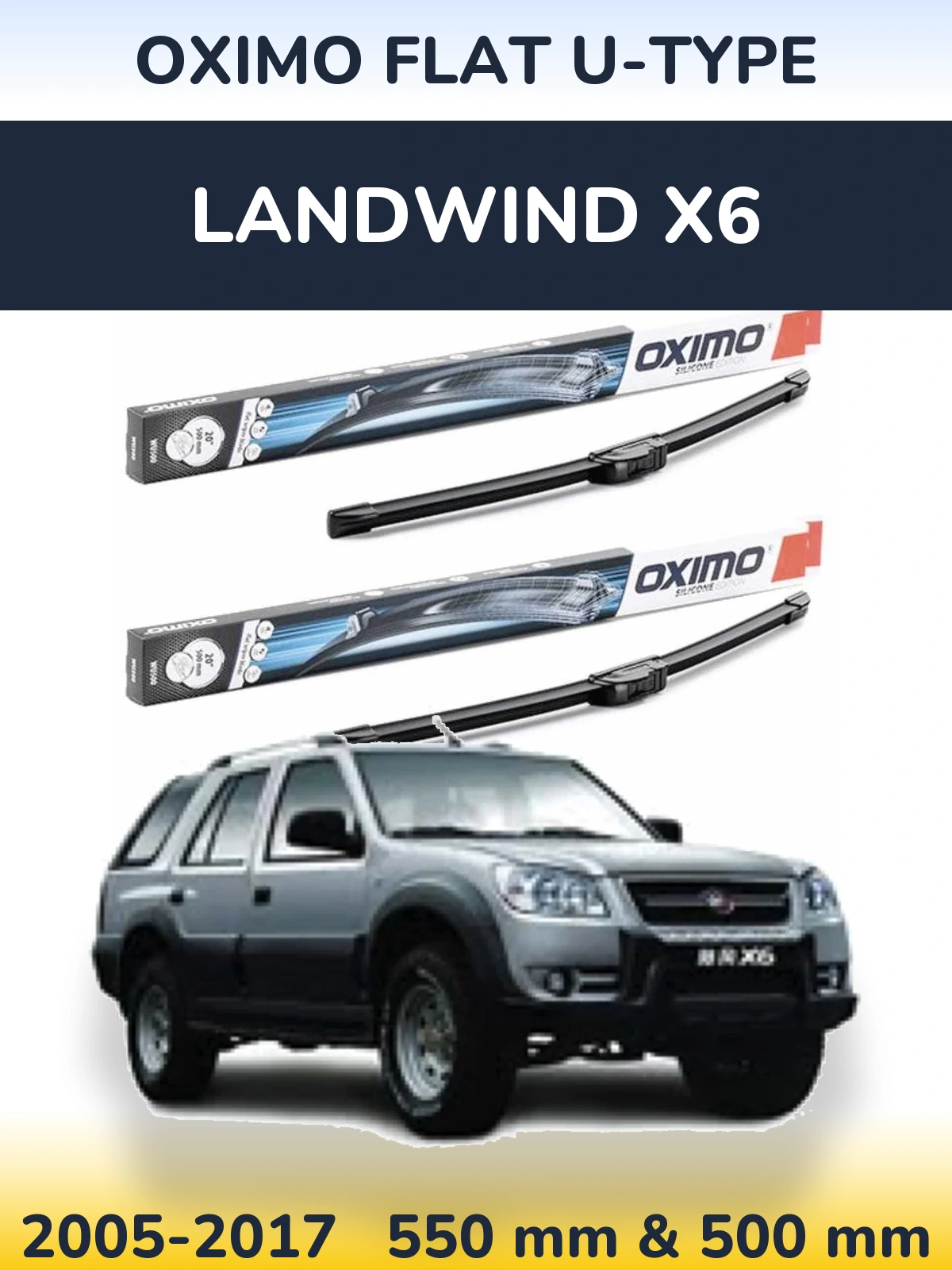 Torkarblad Oximo Flat U-type för Landwind X6