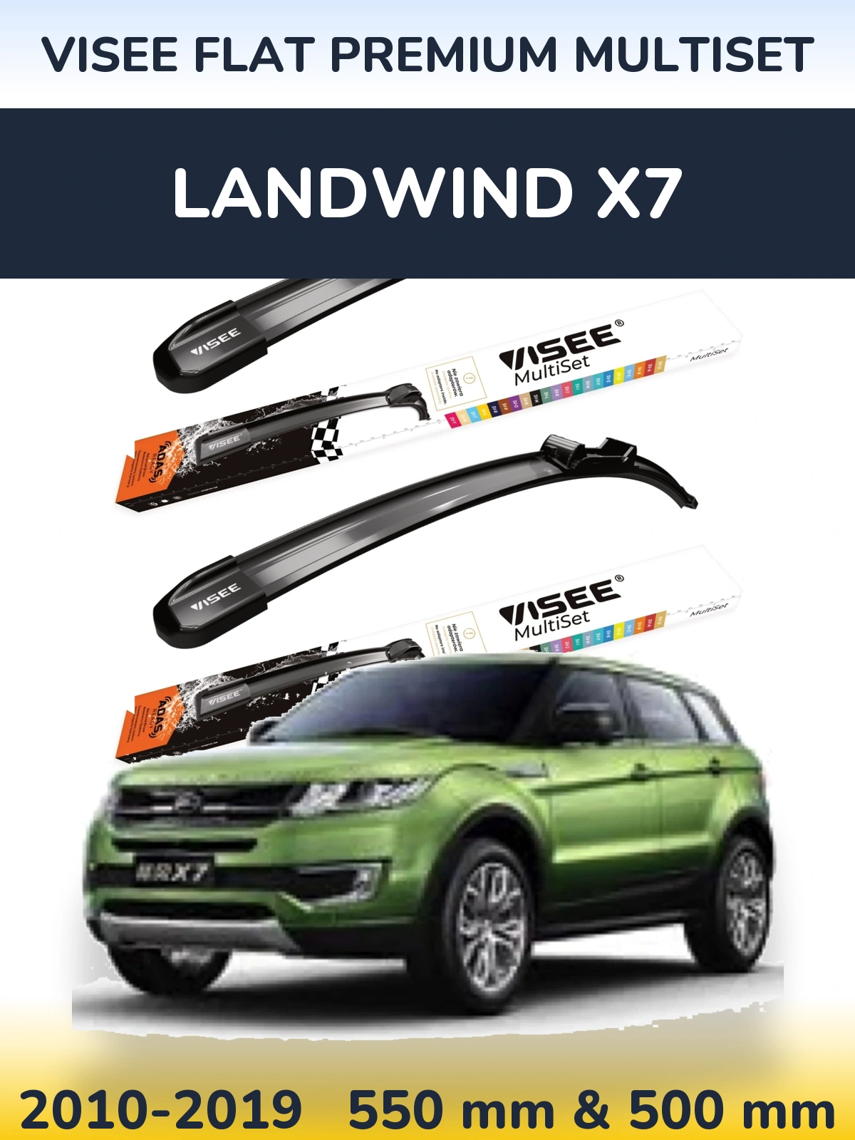 Torkarblad VISEE FLAT PREMIUM MultiSet för Landwind X7