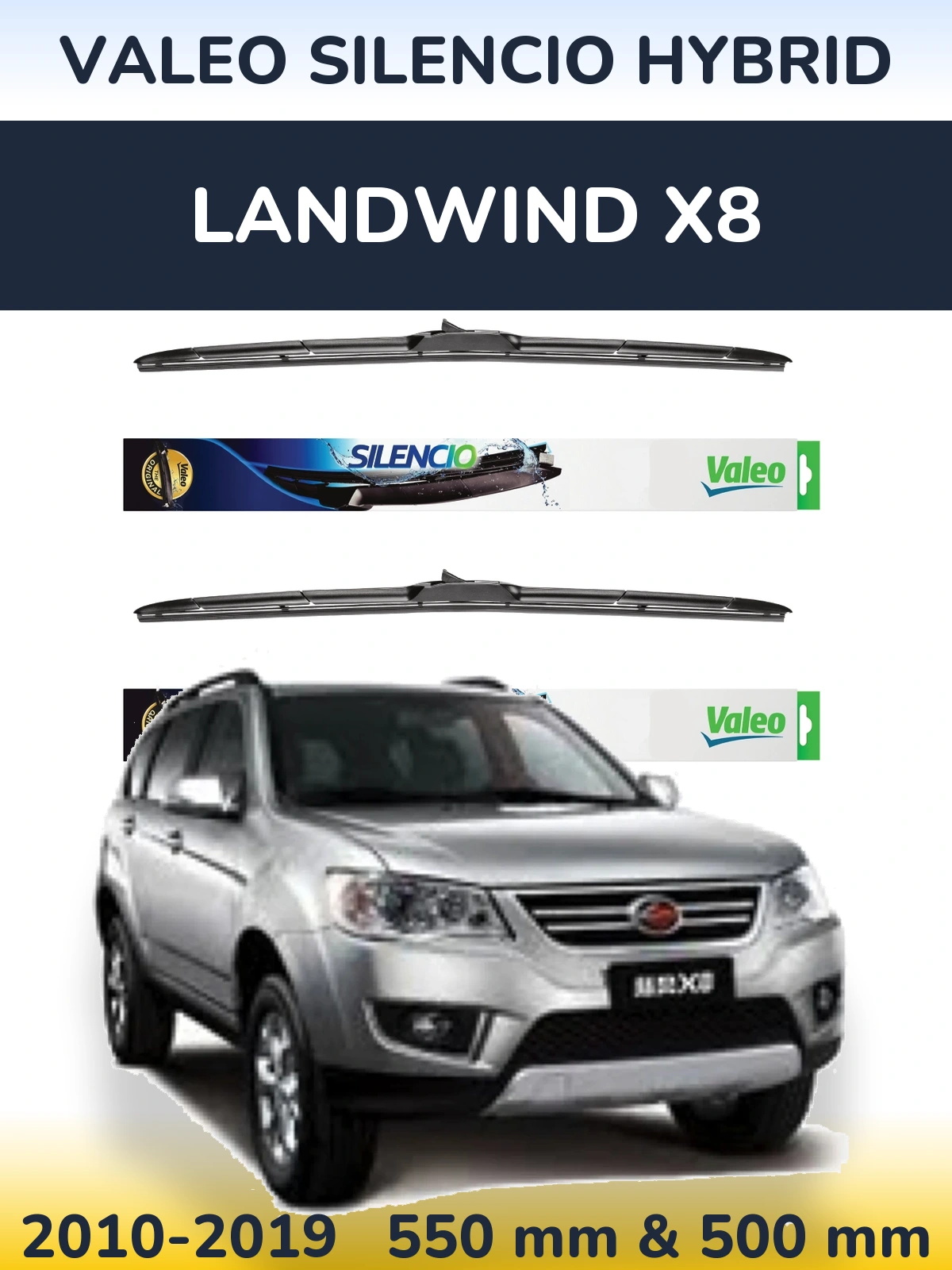 Torkarblad Valeo Silencio Hybrid för Landwind X8