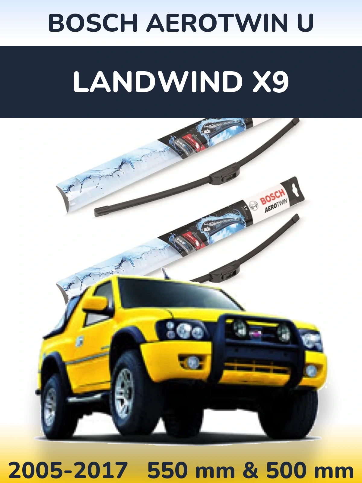 Torkarblad BOSCH AeroTwin U för Landwind X9