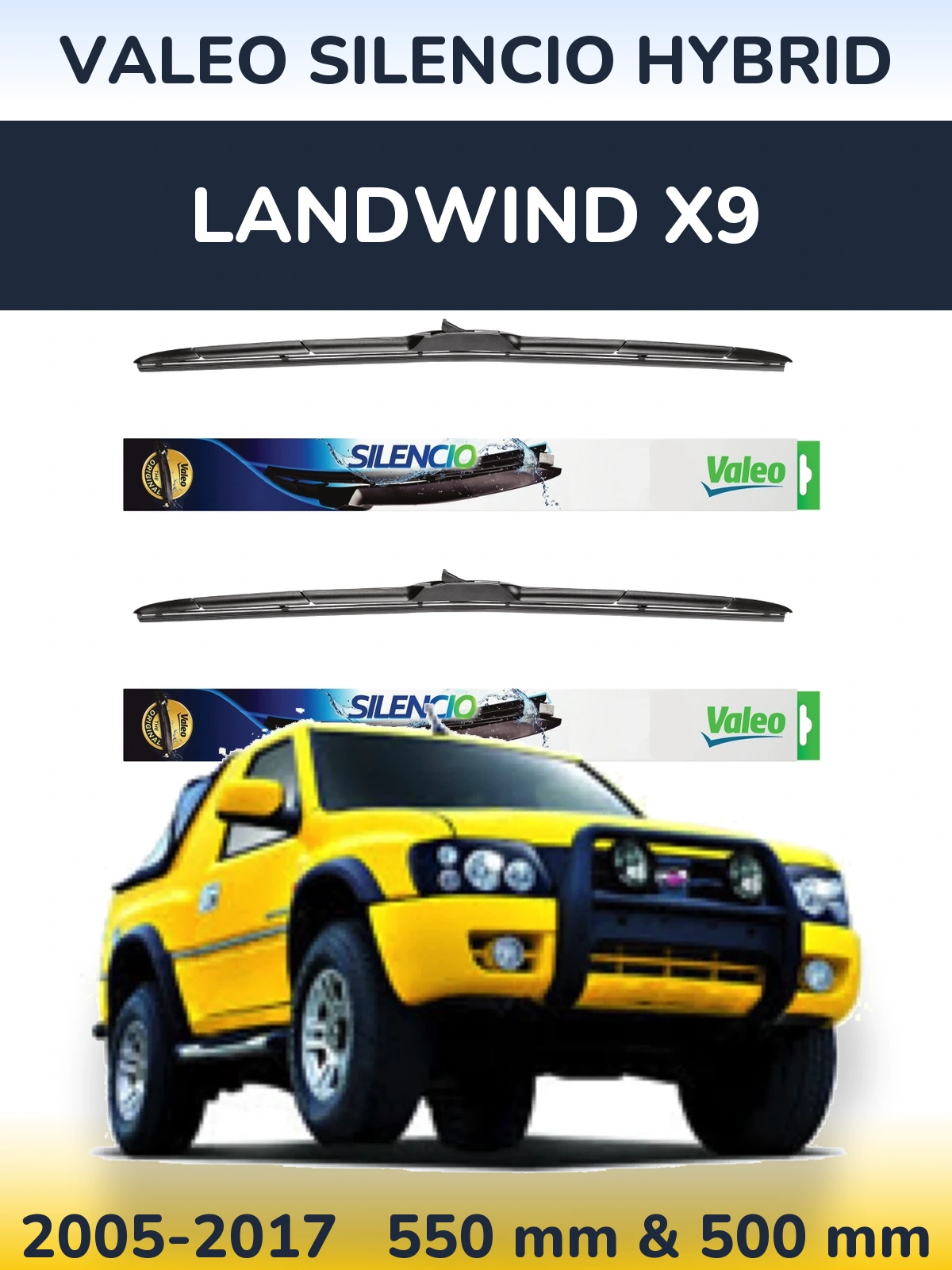 Torkarblad Valeo Silencio Hybrid för Landwind X9