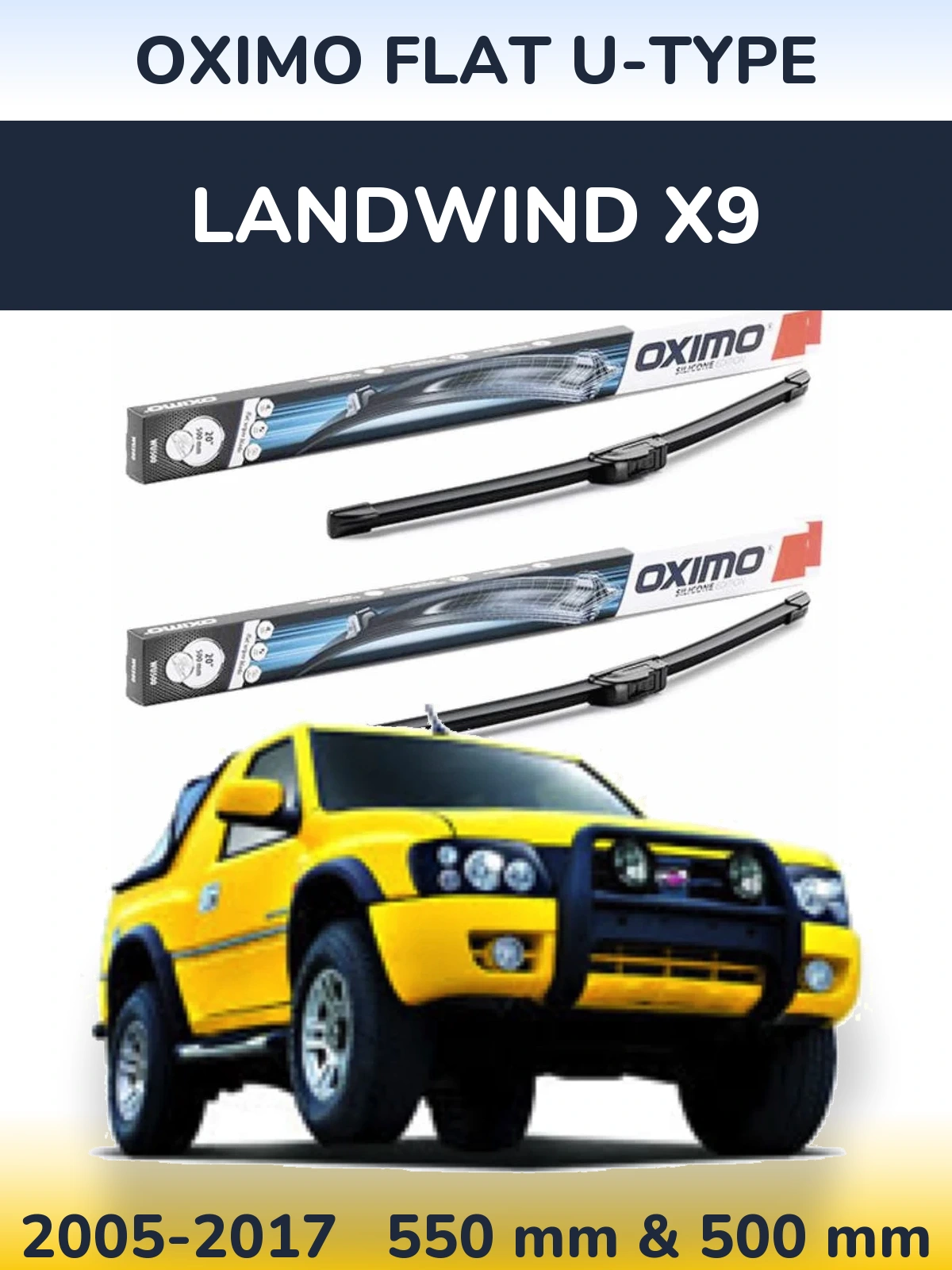 Torkarblad Oximo Flat U-type för Landwind X9