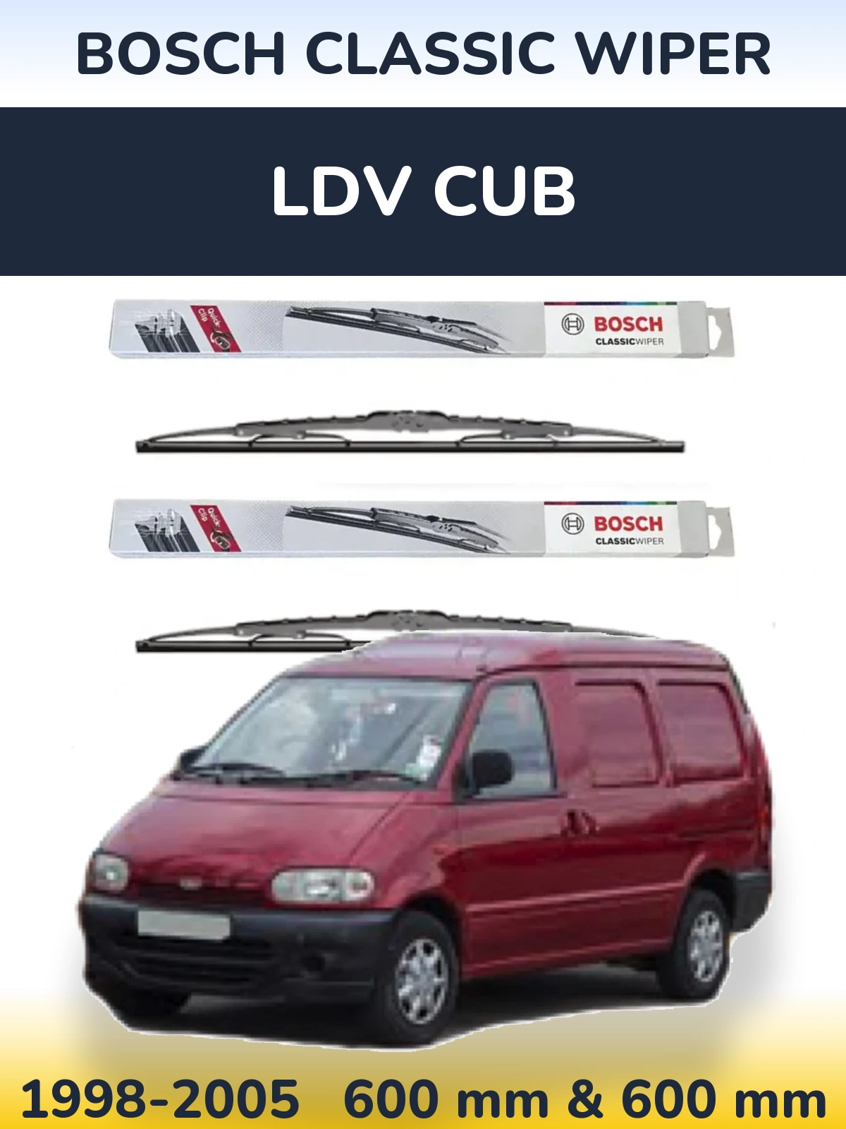 Torkarblad BOSCH Classic Wiper för LDV Cub