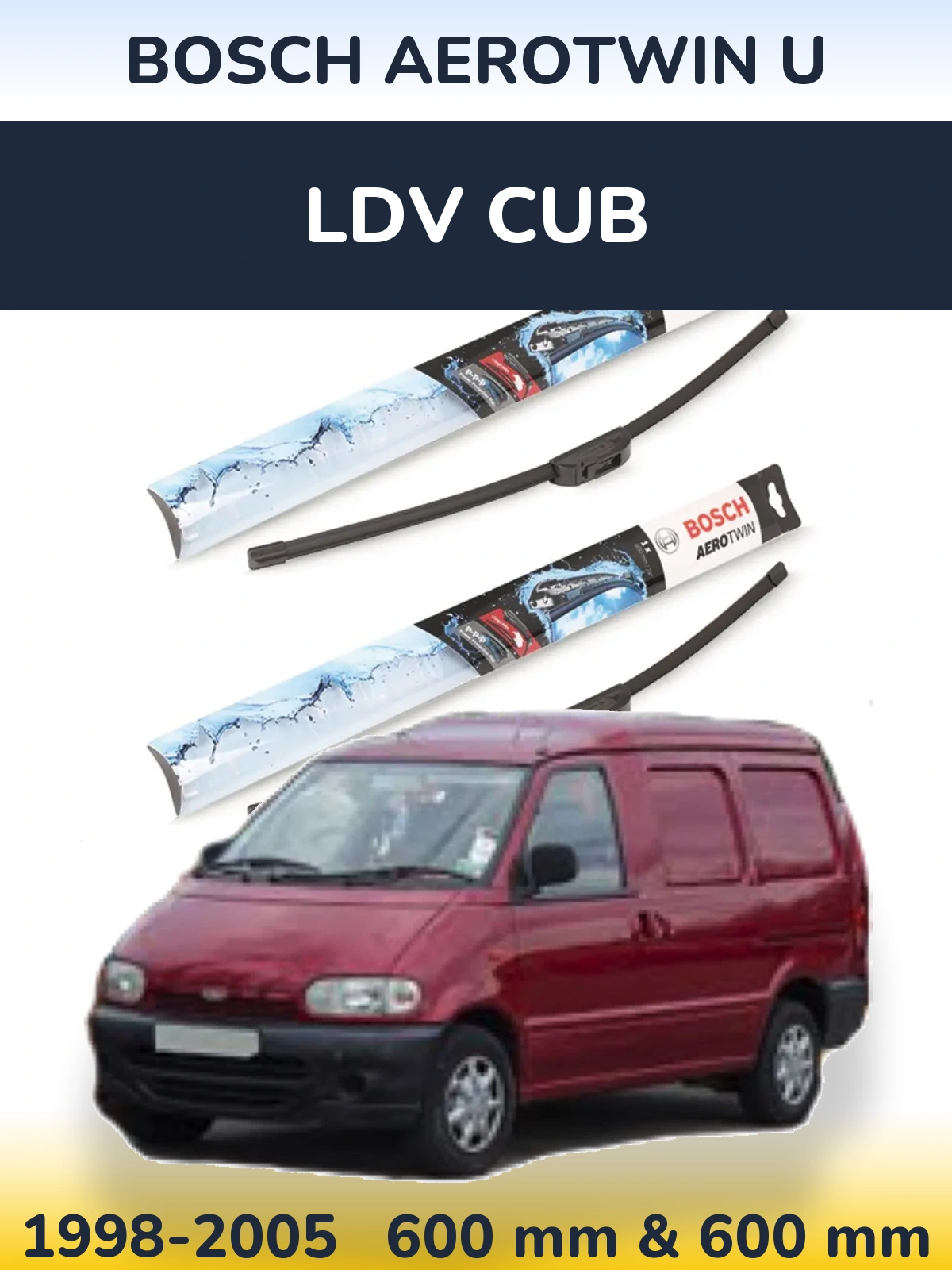 Torkarblad BOSCH AeroTwin U för LDV Cub